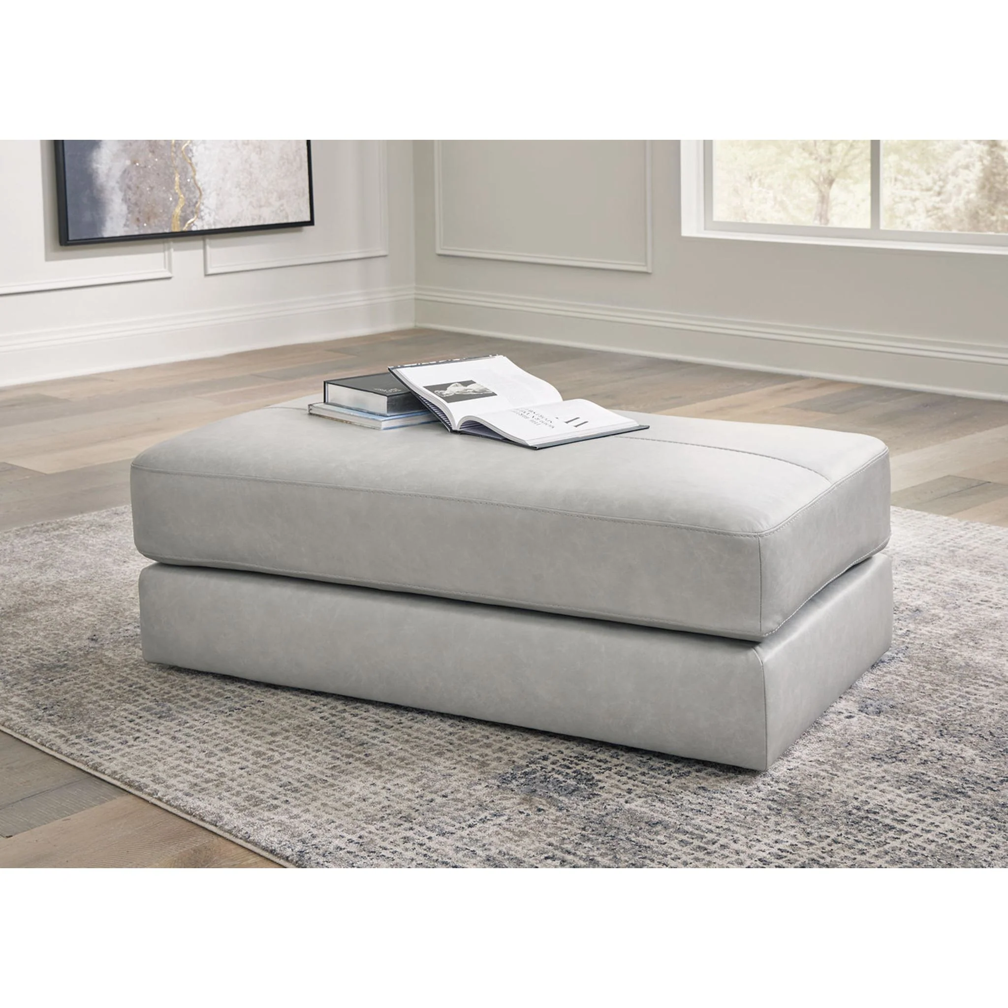 Amiata Oversized Accent Ottoman - Glacier - Image 2