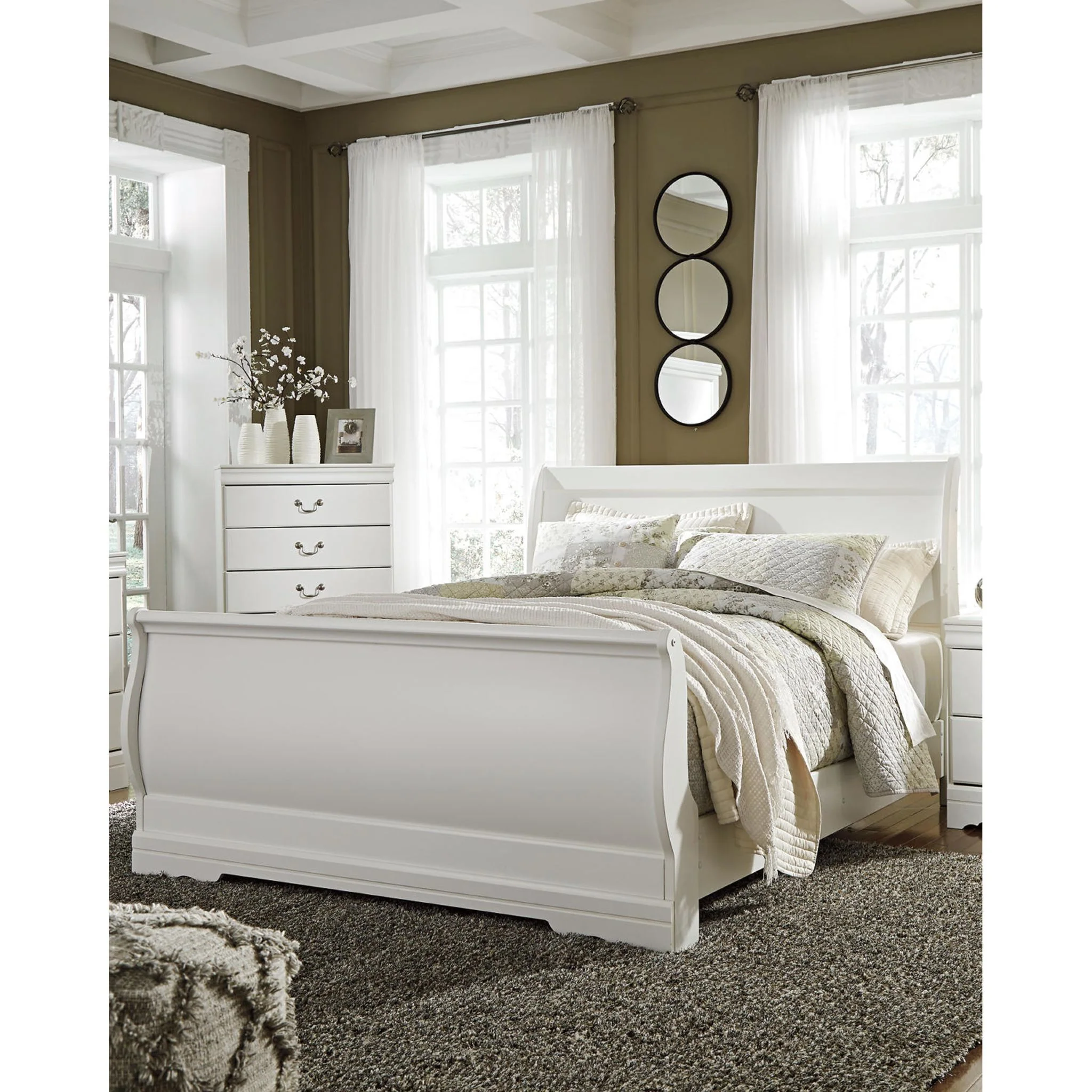 Anarasia Queen Sleigh Headboard - White - Image 10