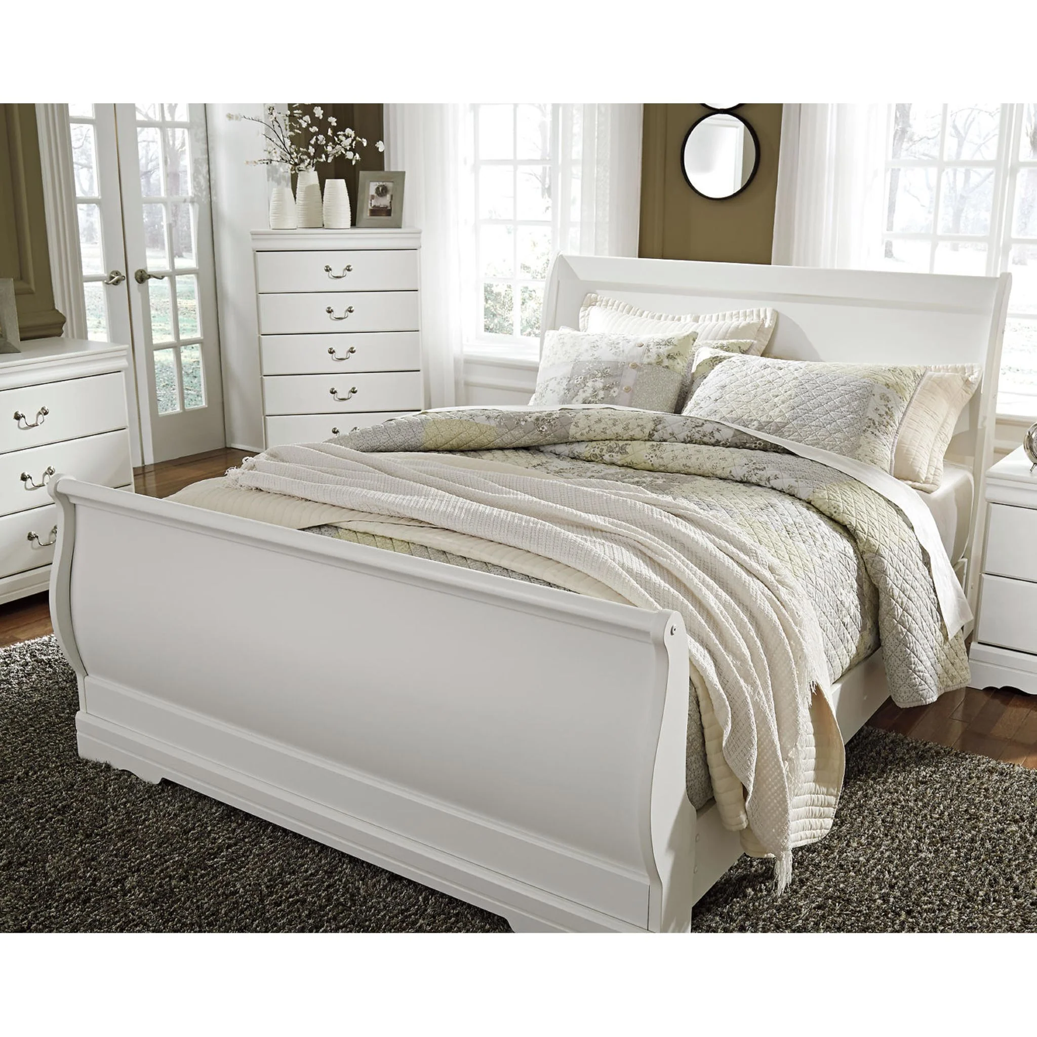 Anarasia Queen Sleigh Headboard - White - Image 11