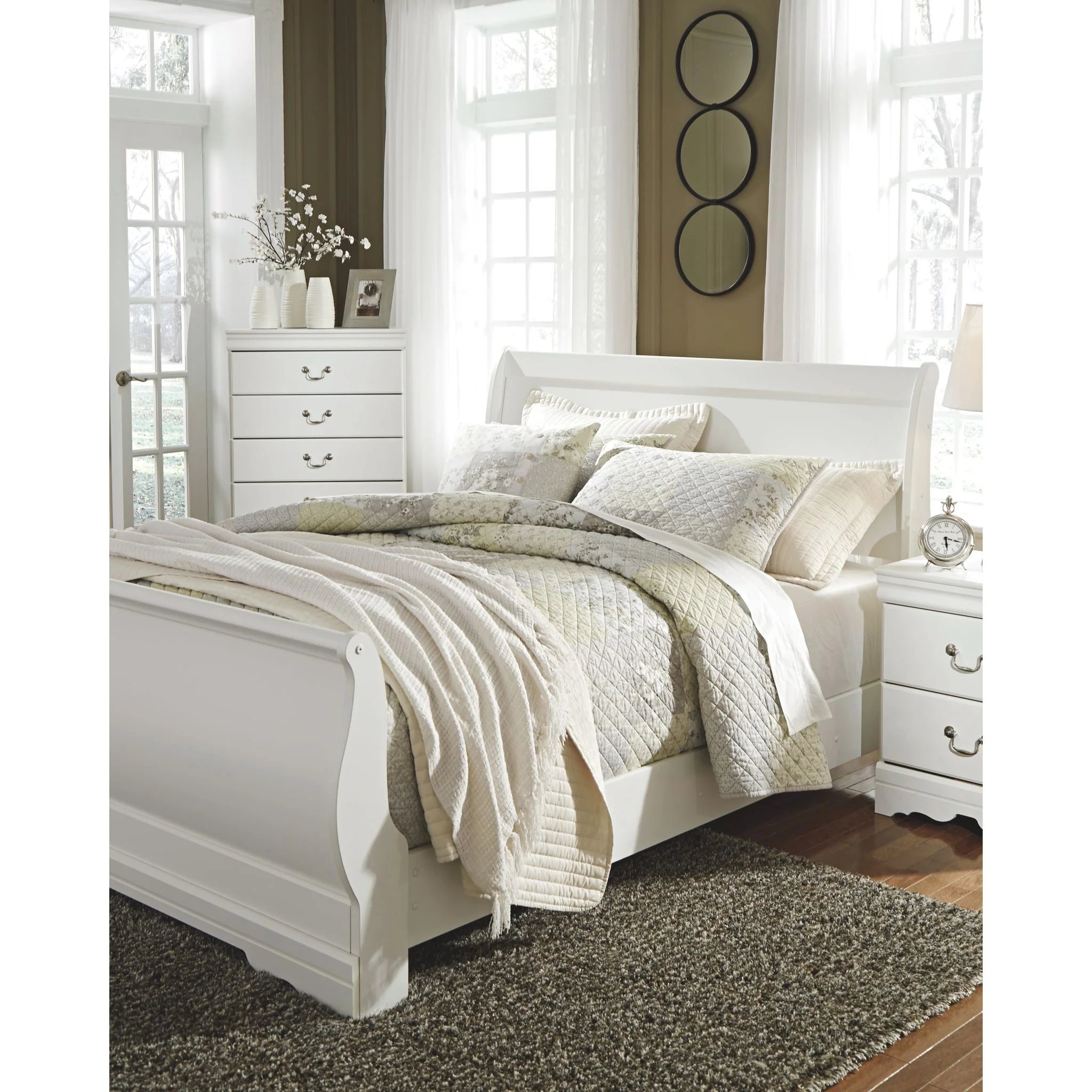 Anarasia Queen Sleigh Headboard - White - Image 3