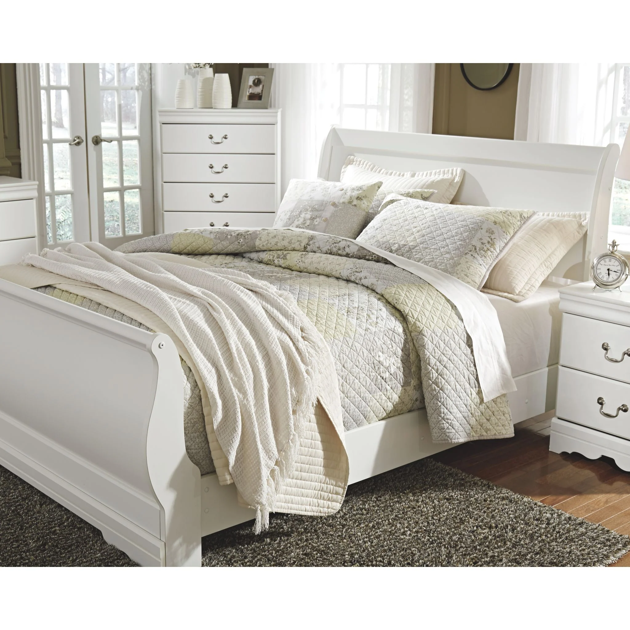 Anarasia Queen Sleigh Headboard - White - Image 4