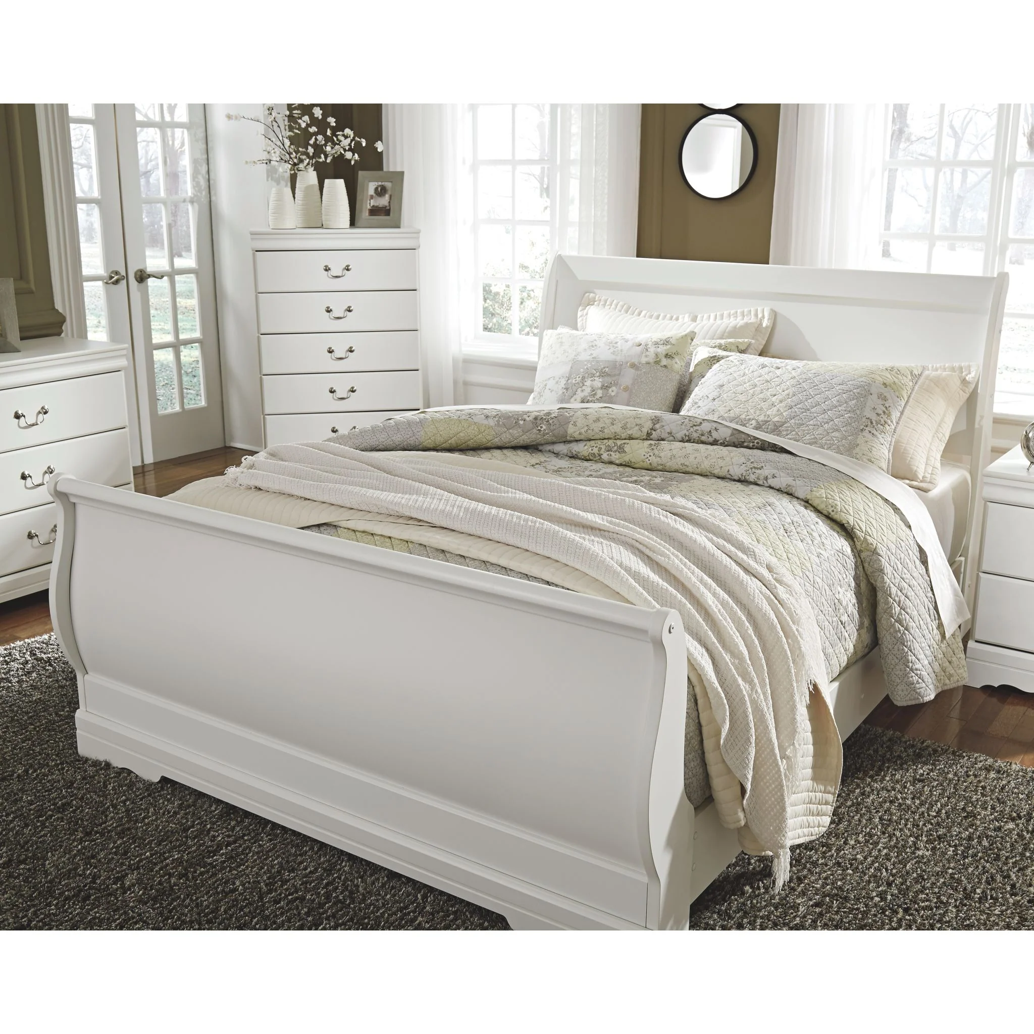 Anarasia Queen Sleigh Headboard - White - Image 6