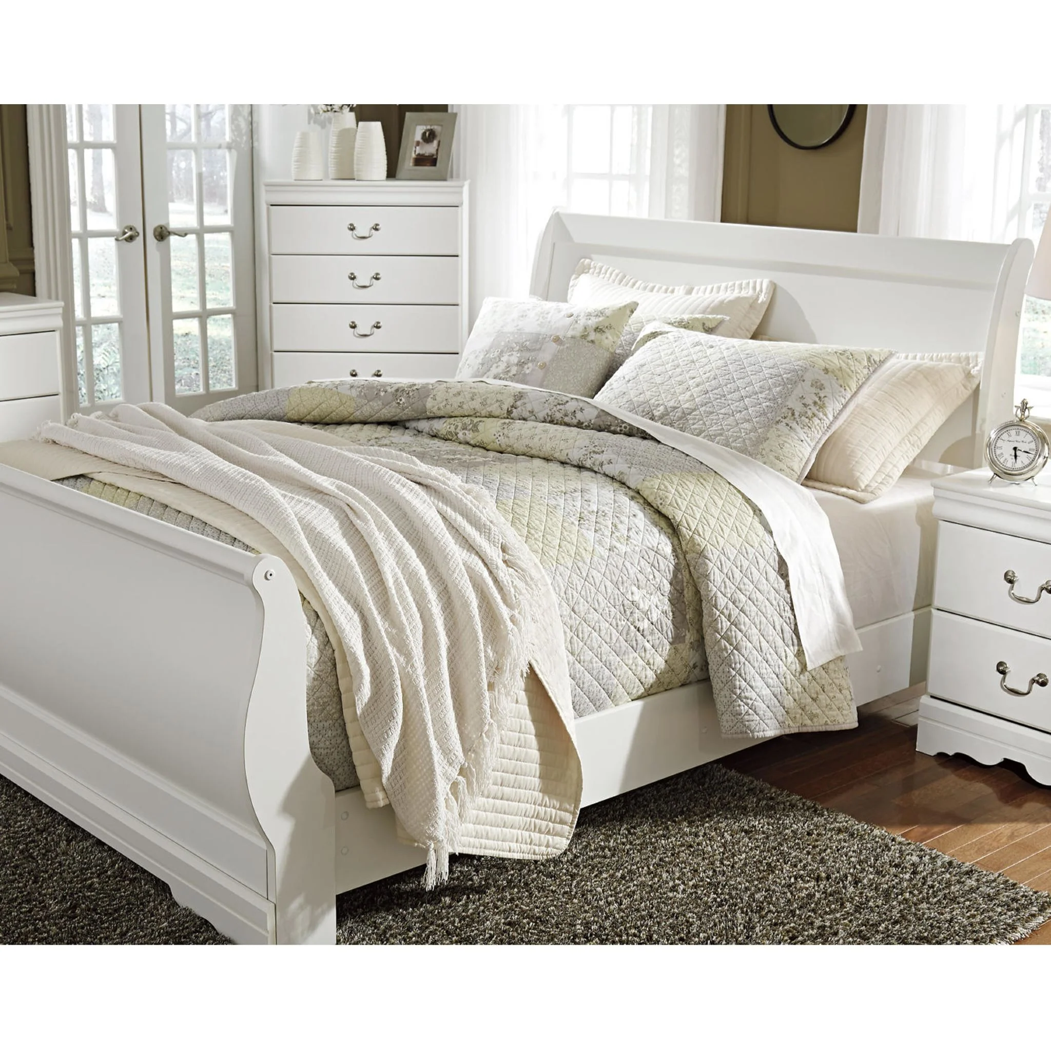 Anarasia Queen Sleigh Headboard - White - Image 9