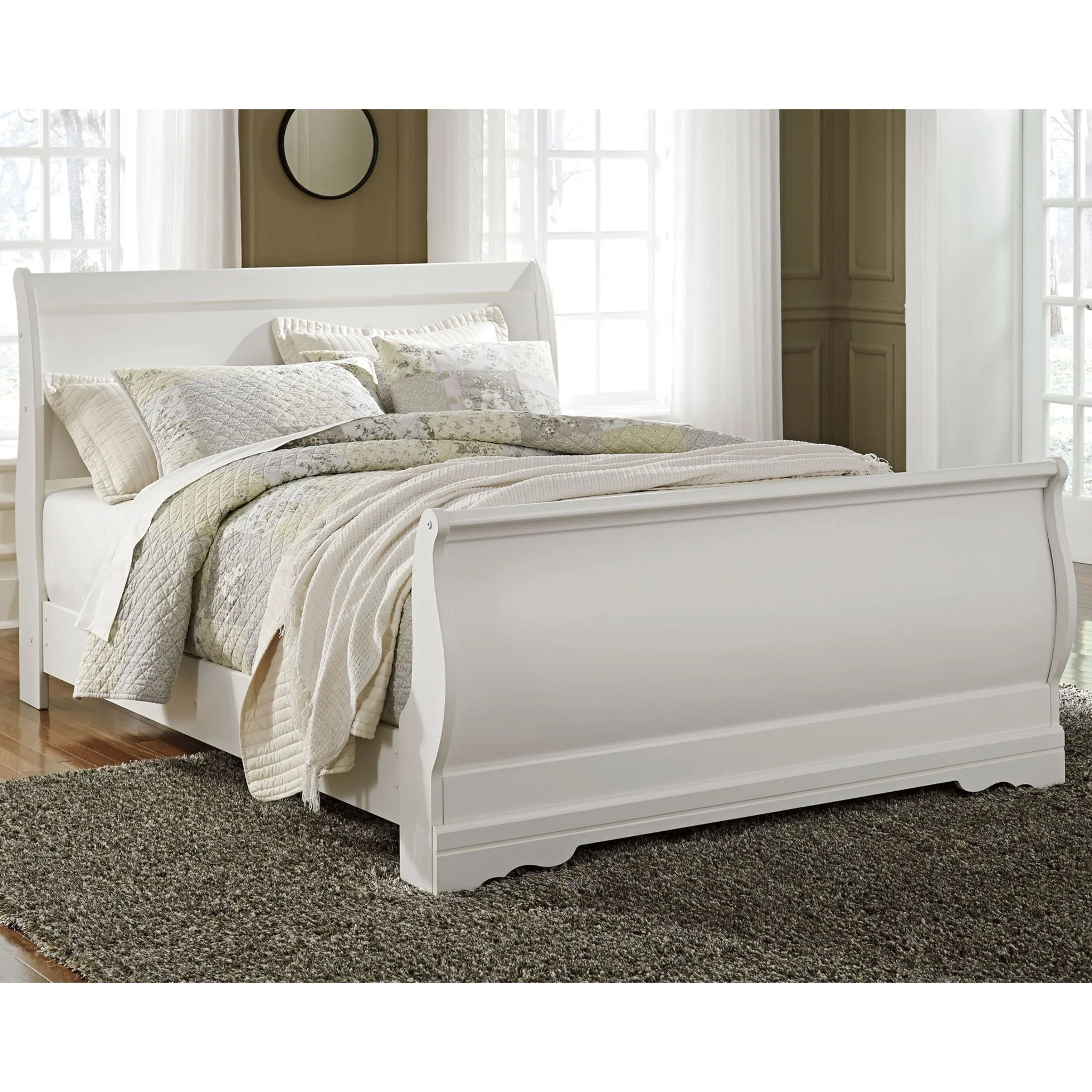 Anarasia Queen Sleigh Bed - White - Image 3