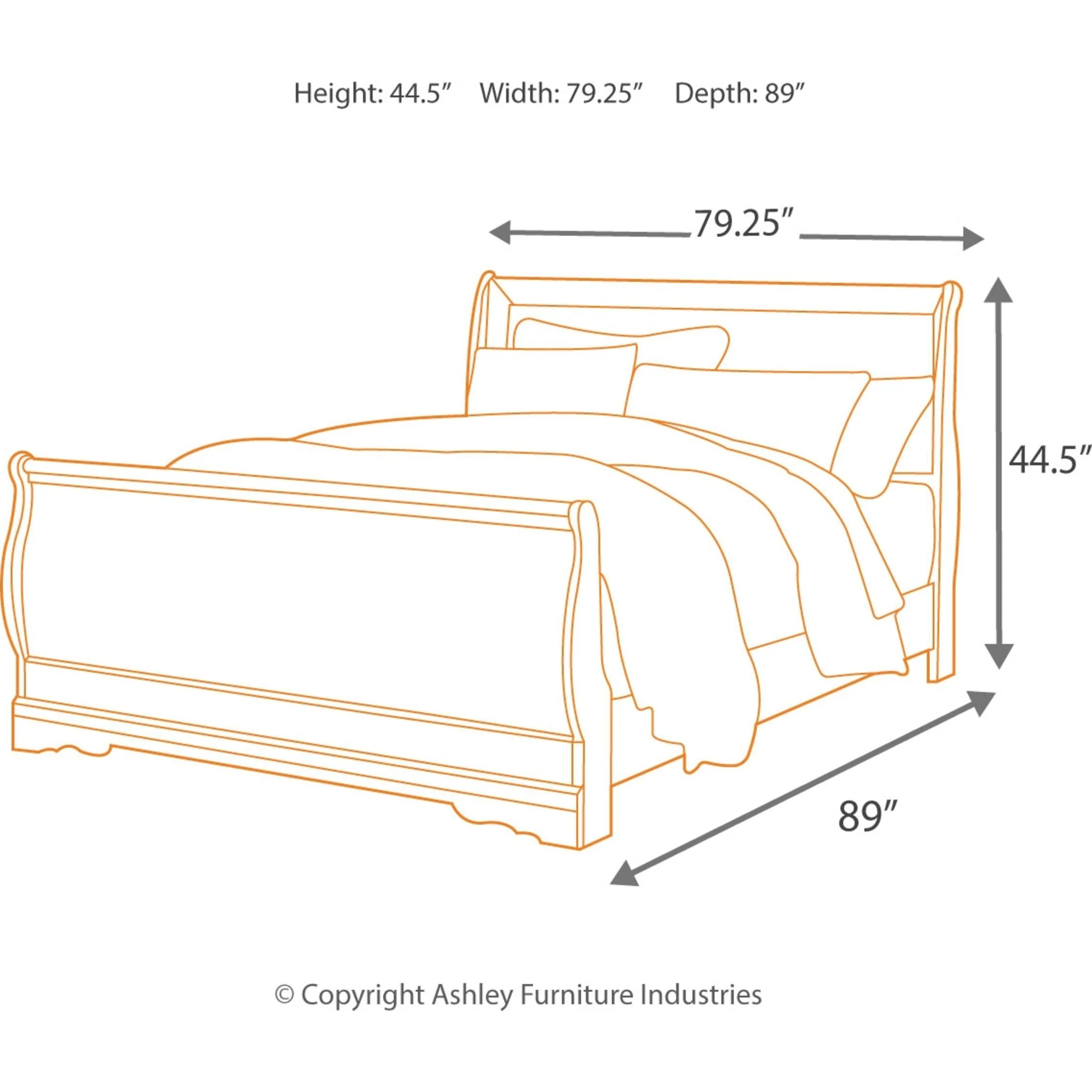 Anarasia Queen Sleigh Bed - White - Image 5