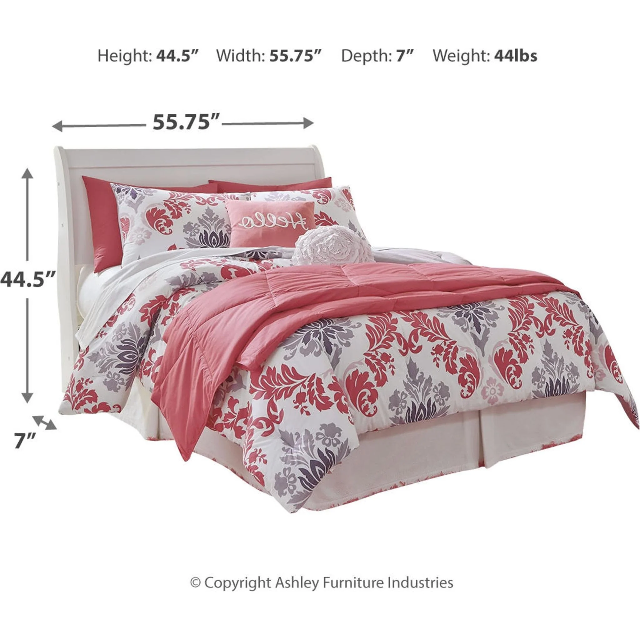 Anarasia Sleigh Headboard - White - Image 16