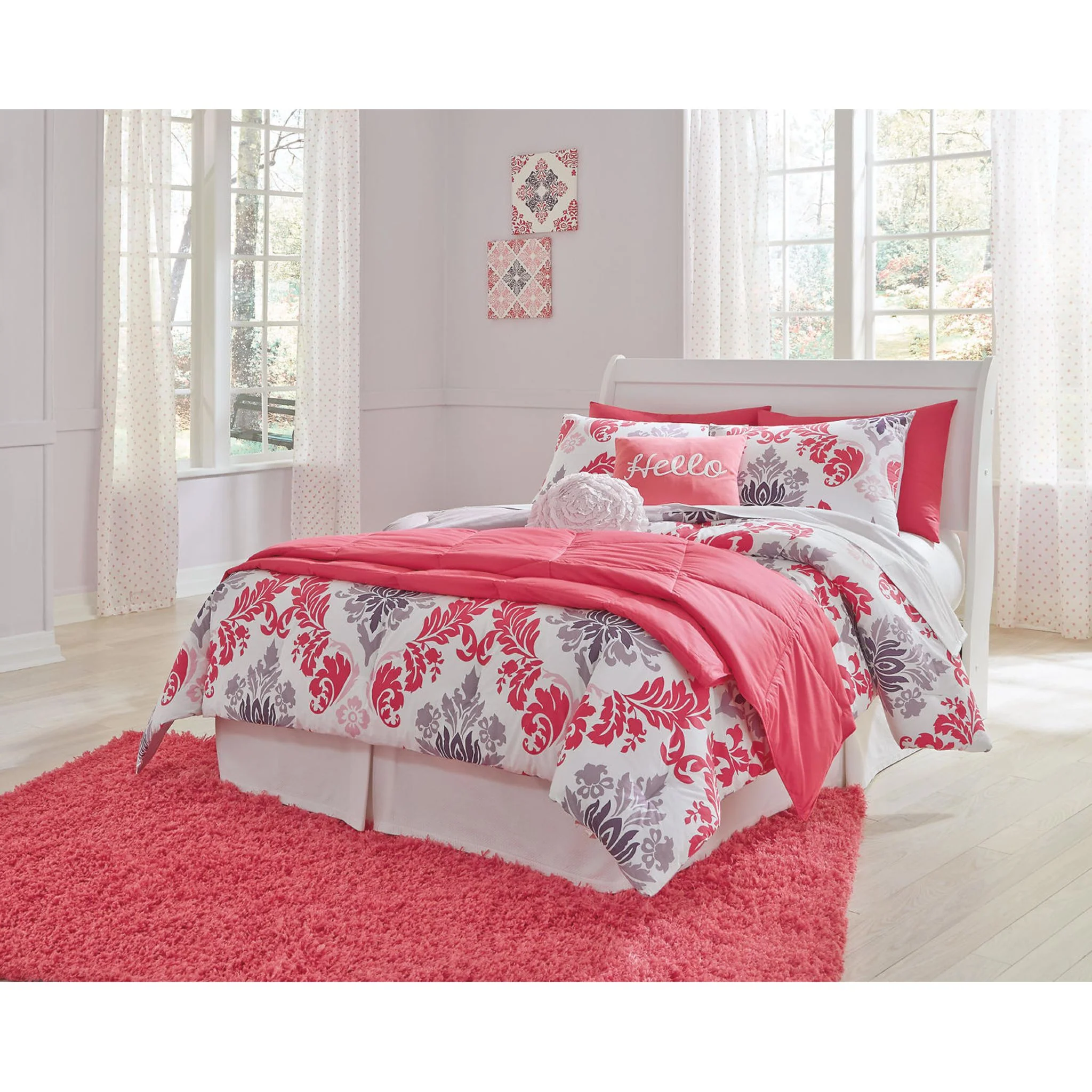 Anarasia Sleigh Headboard - White - Image 19