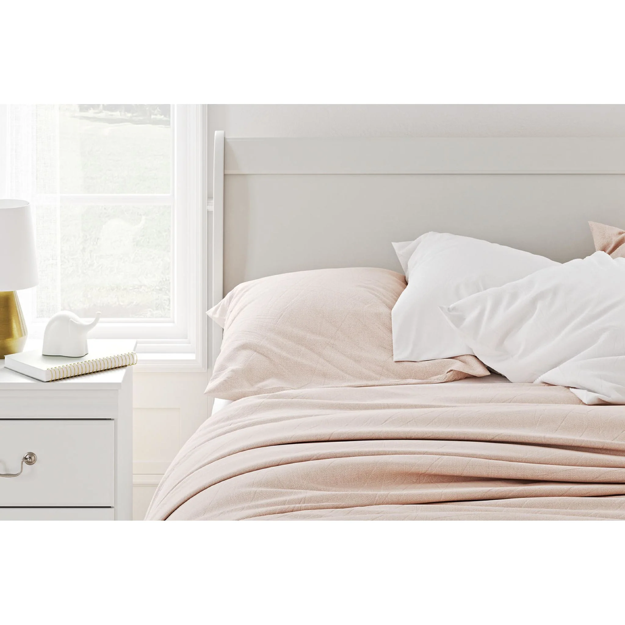Anarasia Sleigh Headboard - White - Image 20
