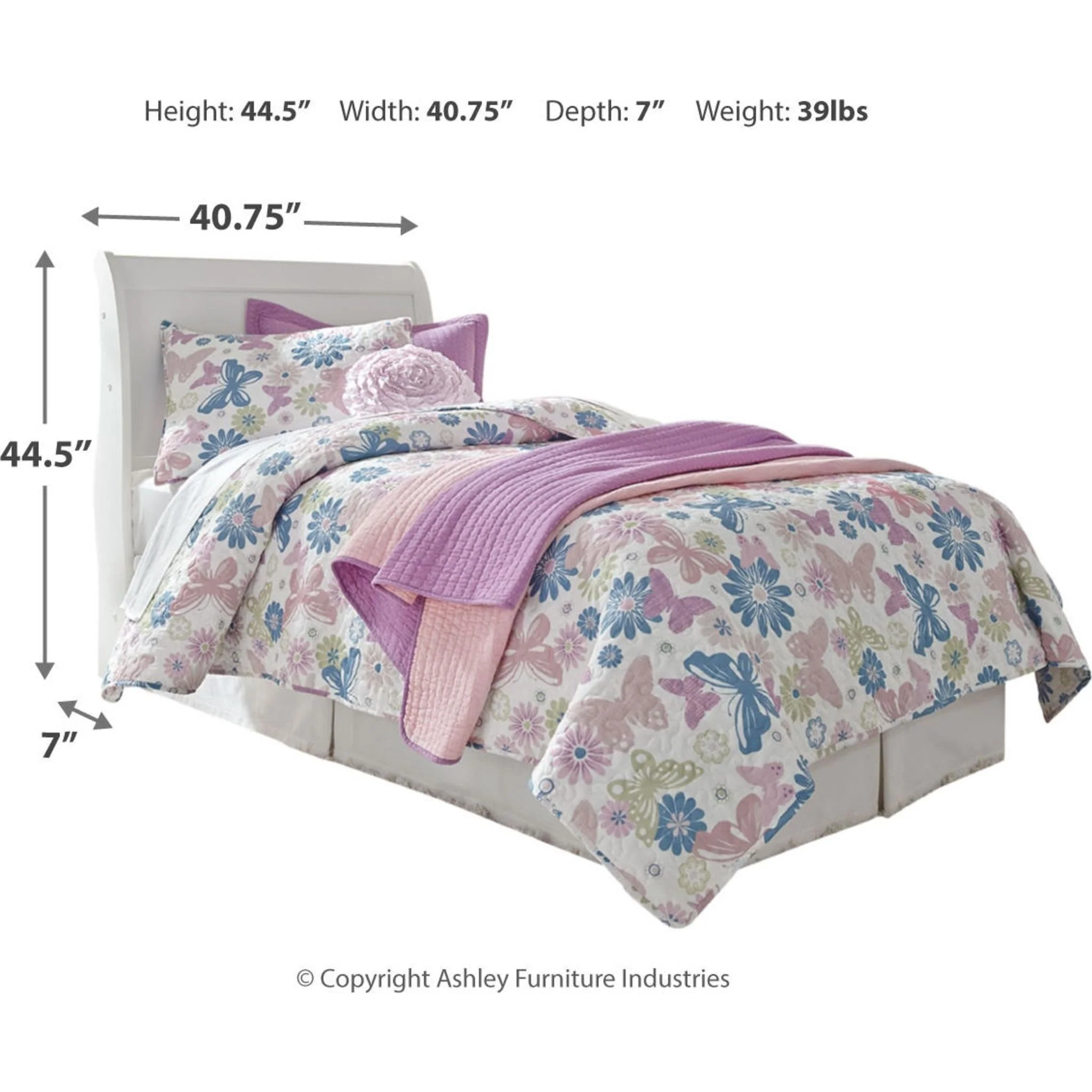 Anarasia Sleigh Headboard - White - Image 6
