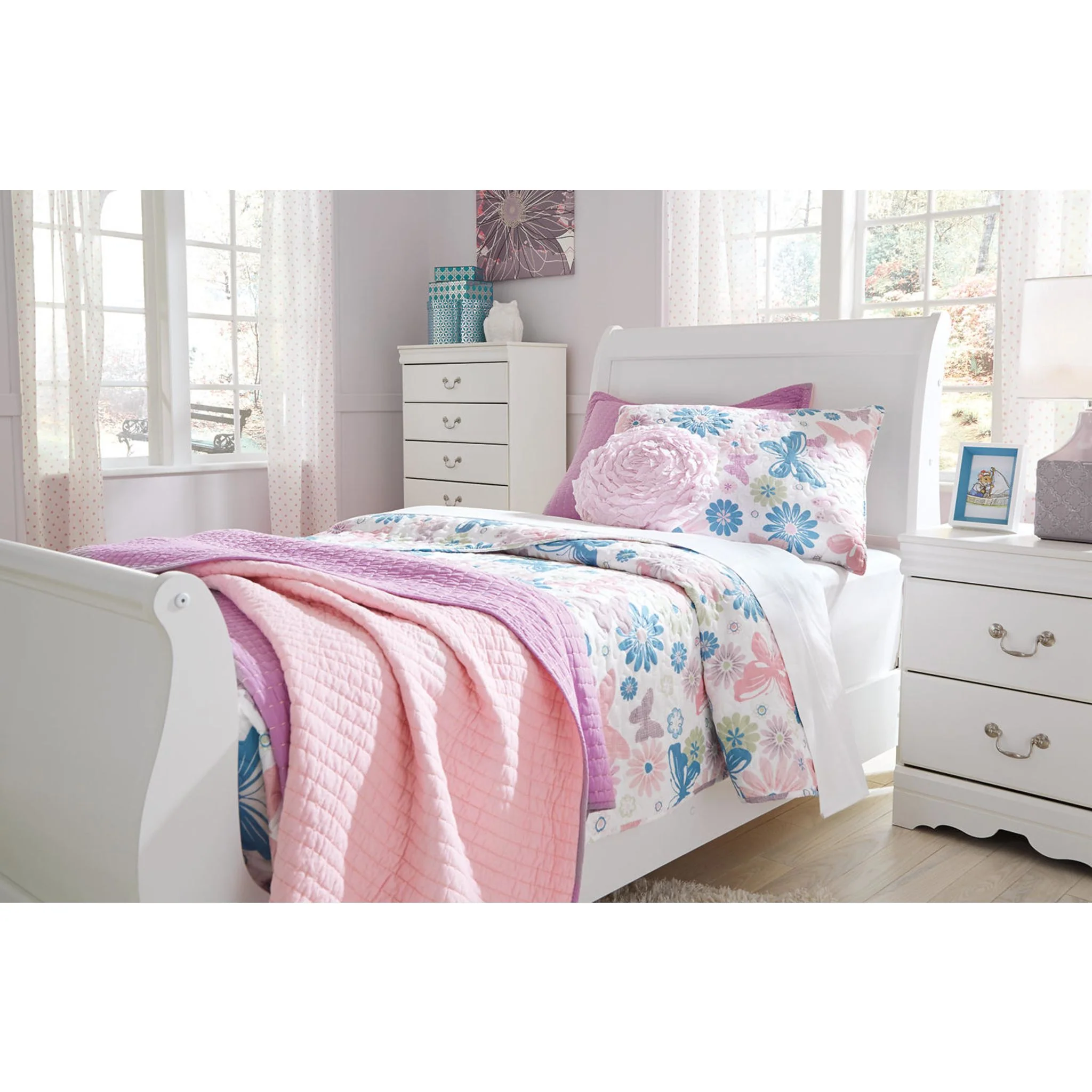 Anarasia Sleigh Headboard - White - Image 8