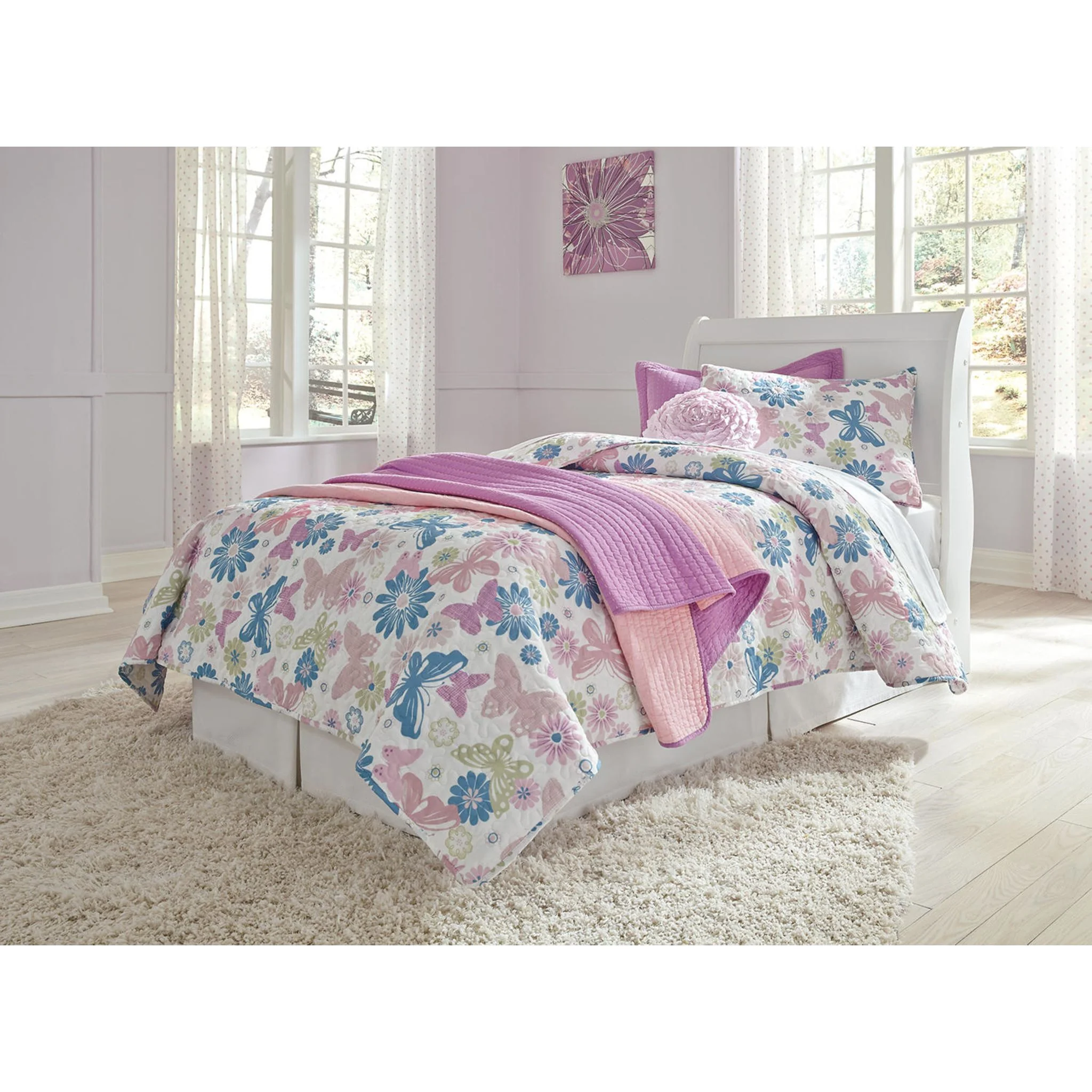 Anarasia Sleigh Headboard - White - Image 9