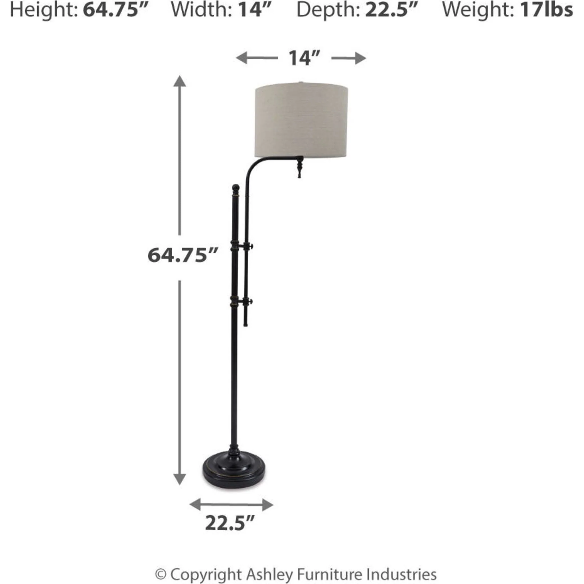 Anemoon Floor Lamp - Black 64.63" - Image 4