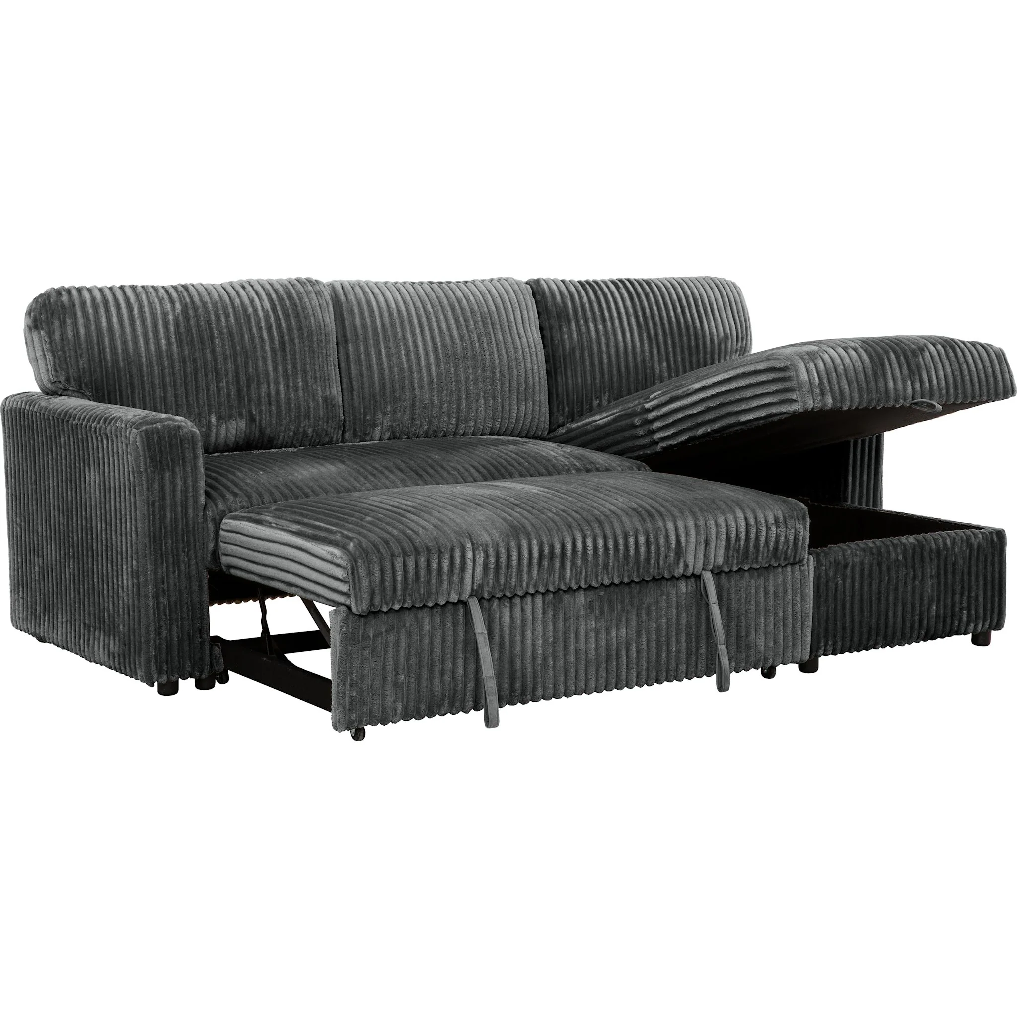 Arabella 2 Piece Media Sleeper - Opulence Dark Grey - Image 3