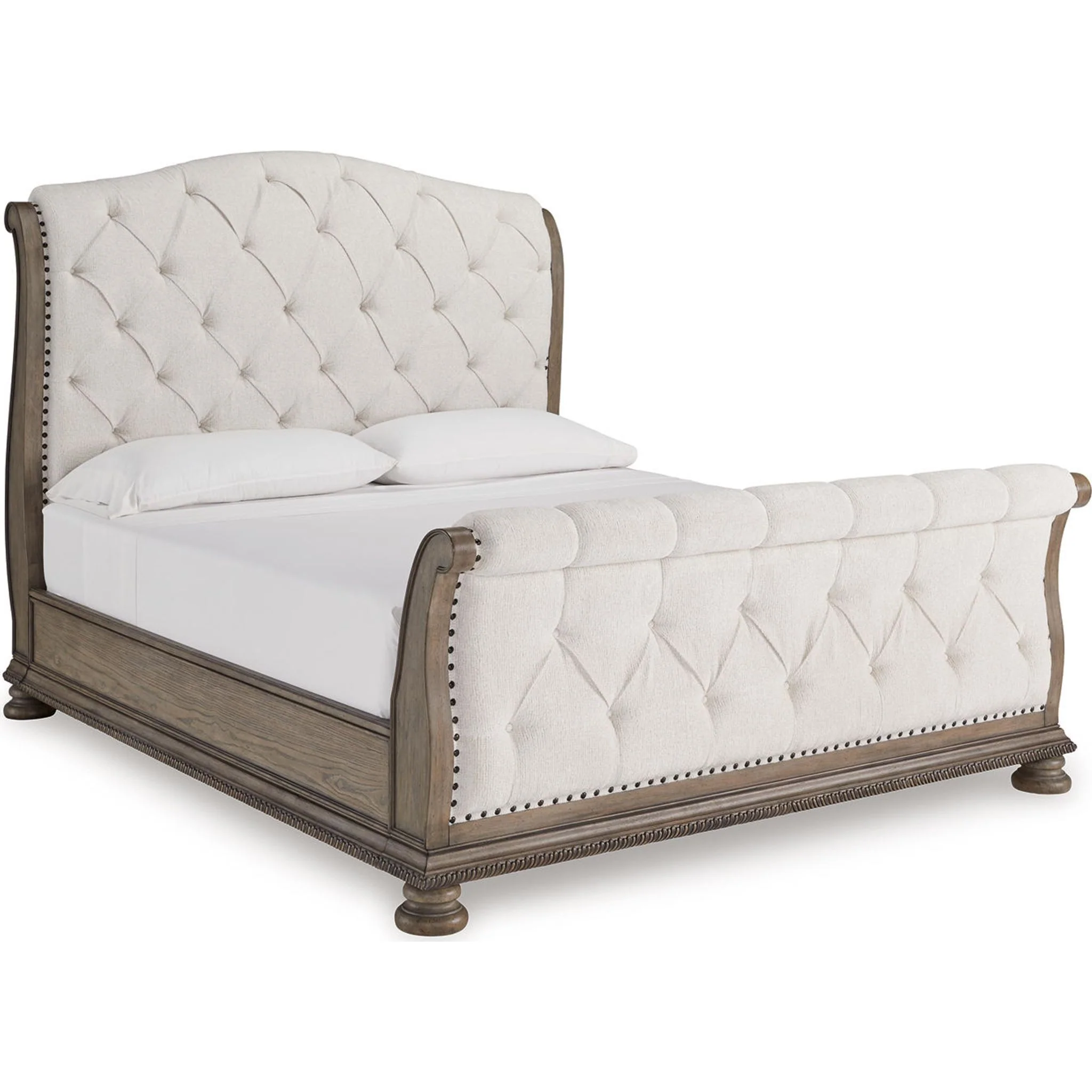 Ardenfield 6 Piece King Sleigh Bedroom - Light Brown - Image 5