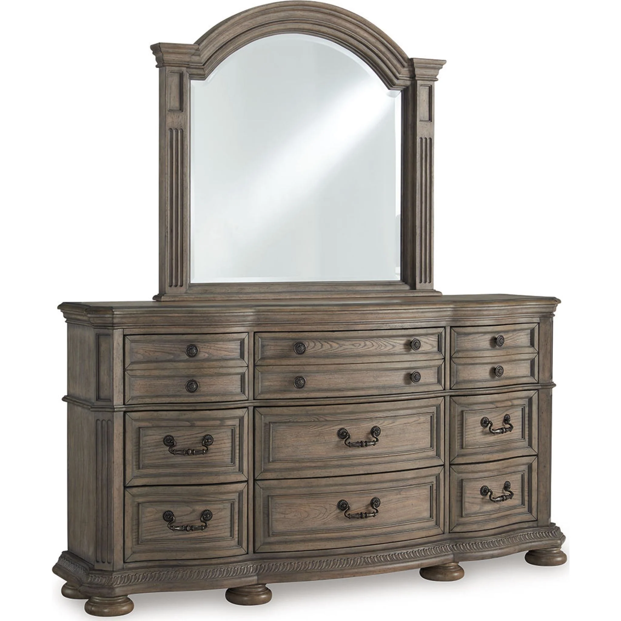 Ardenfield 6 Piece Queen Sleigh Bedroom - Light Brown - Image 2
