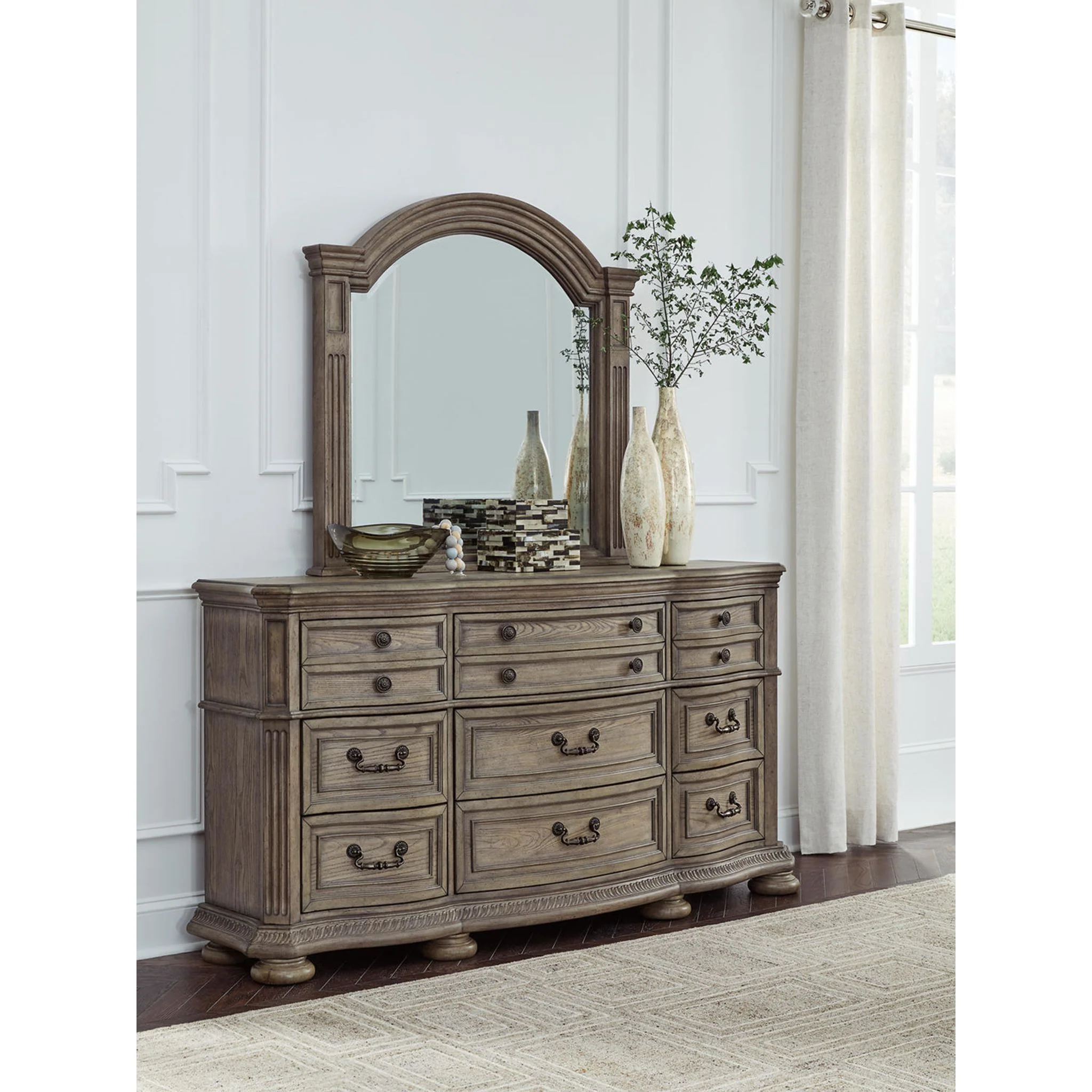 Ardenfield Dresser and Mirror - Light Brown - Image 2