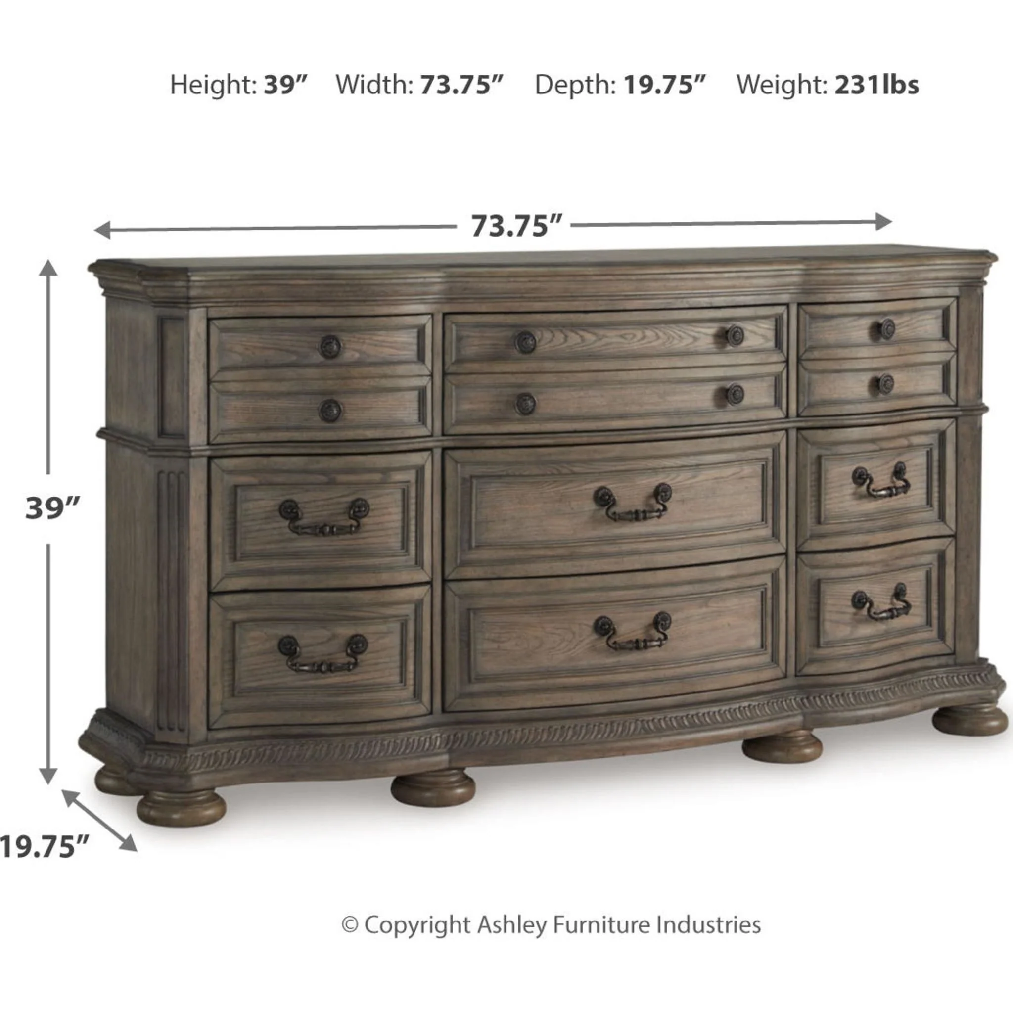 Ardenfield Dresser - Light Brown - Image 3