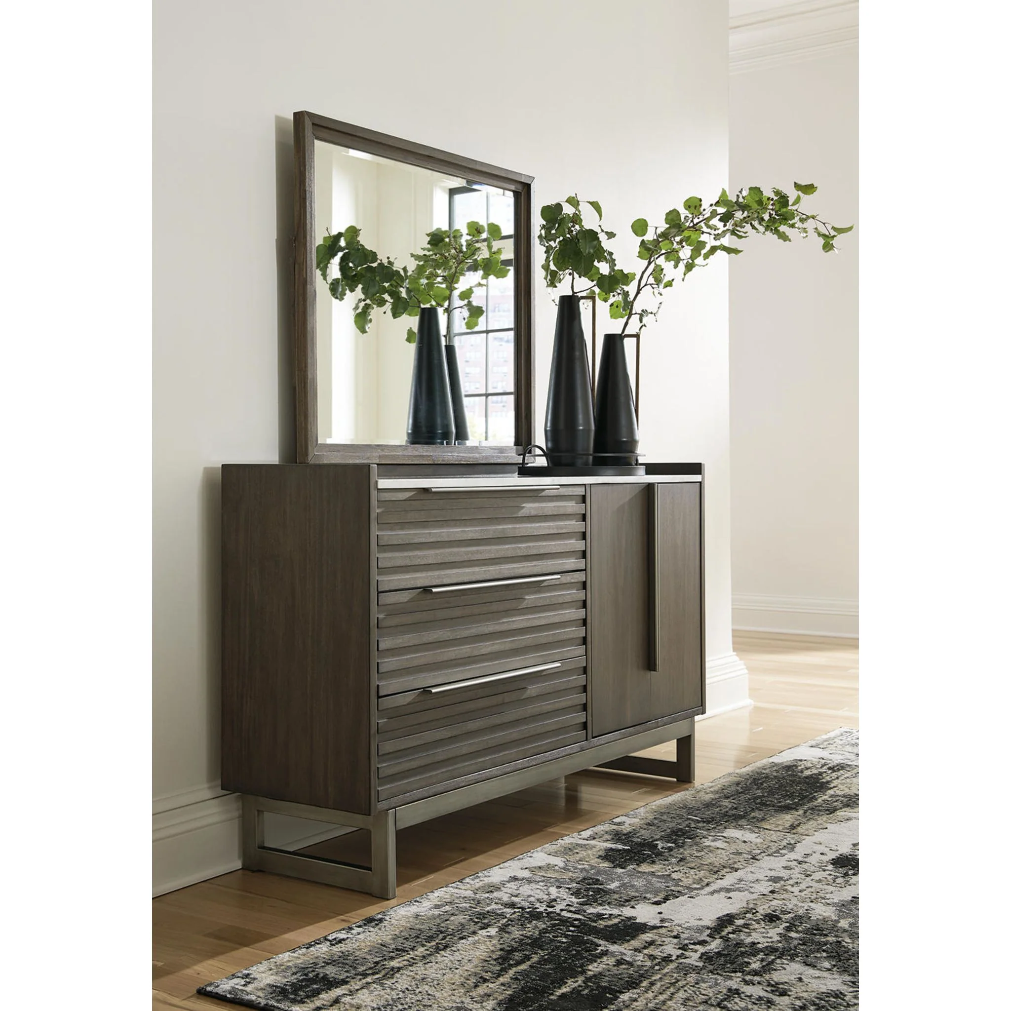 Arkenton Dresser and Mirror - Grayish Brown - Image 10