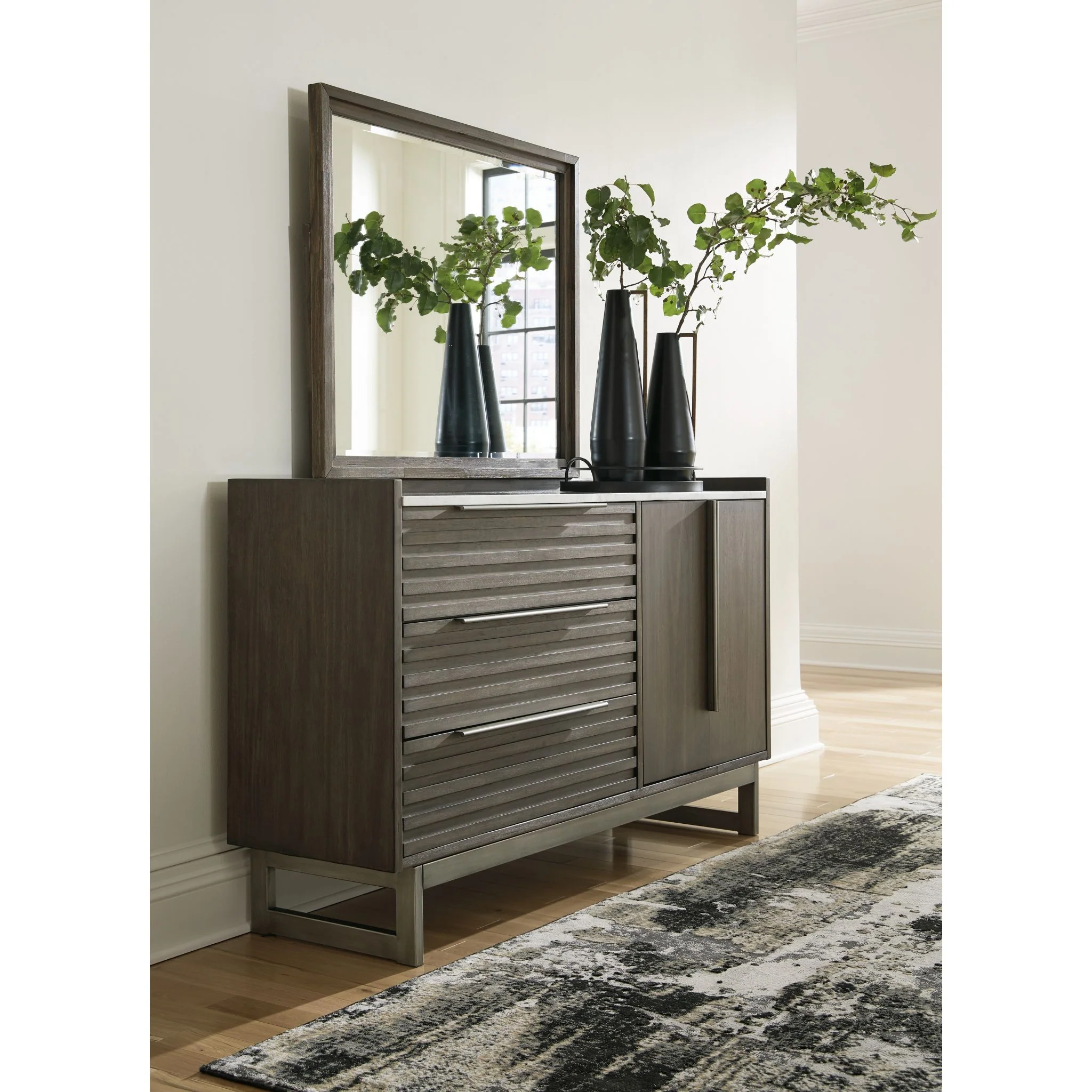 Arkenton Dresser and Mirror - Grayish Brown - Image 2