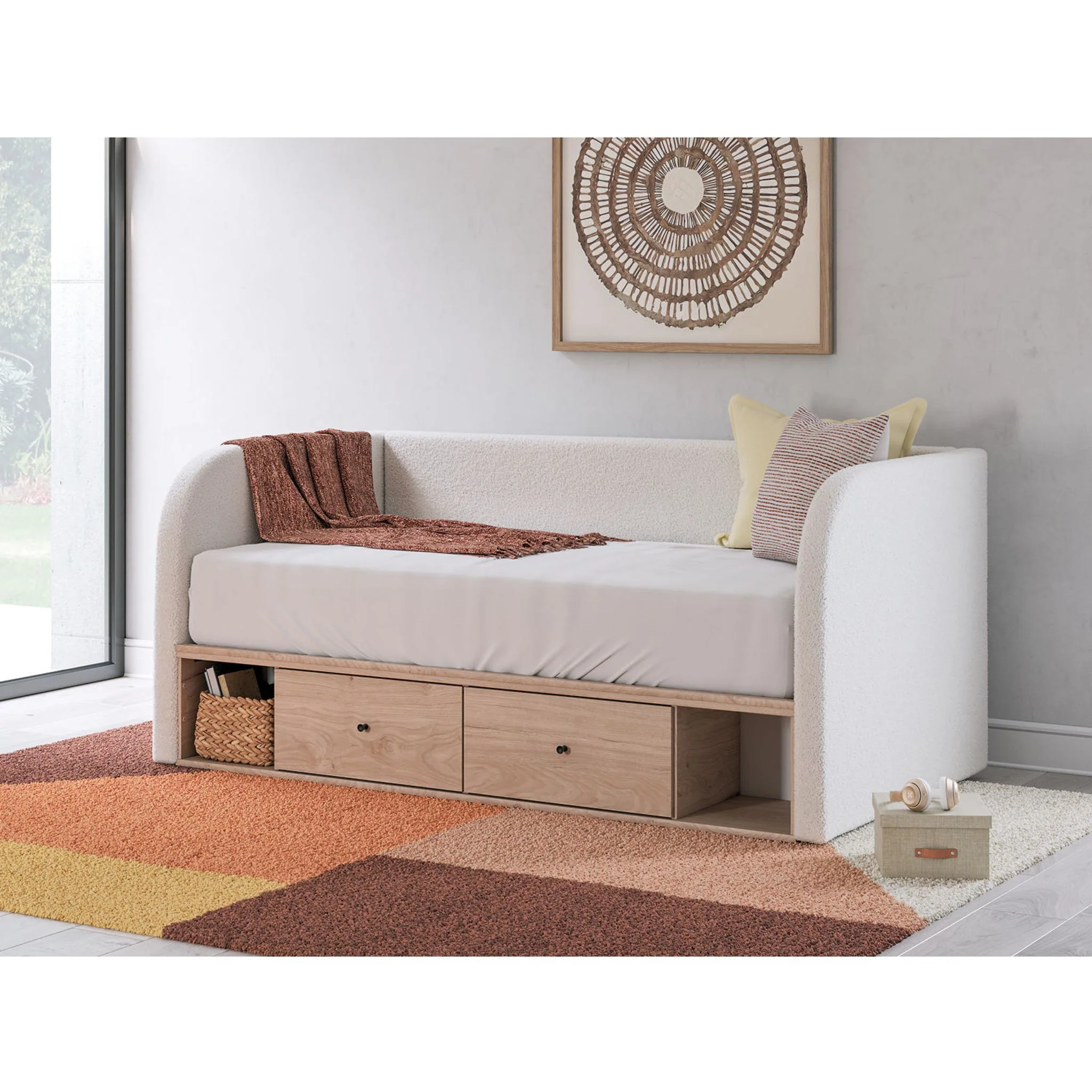 Arloster Daybed with Storage - Tan/White - Image 2