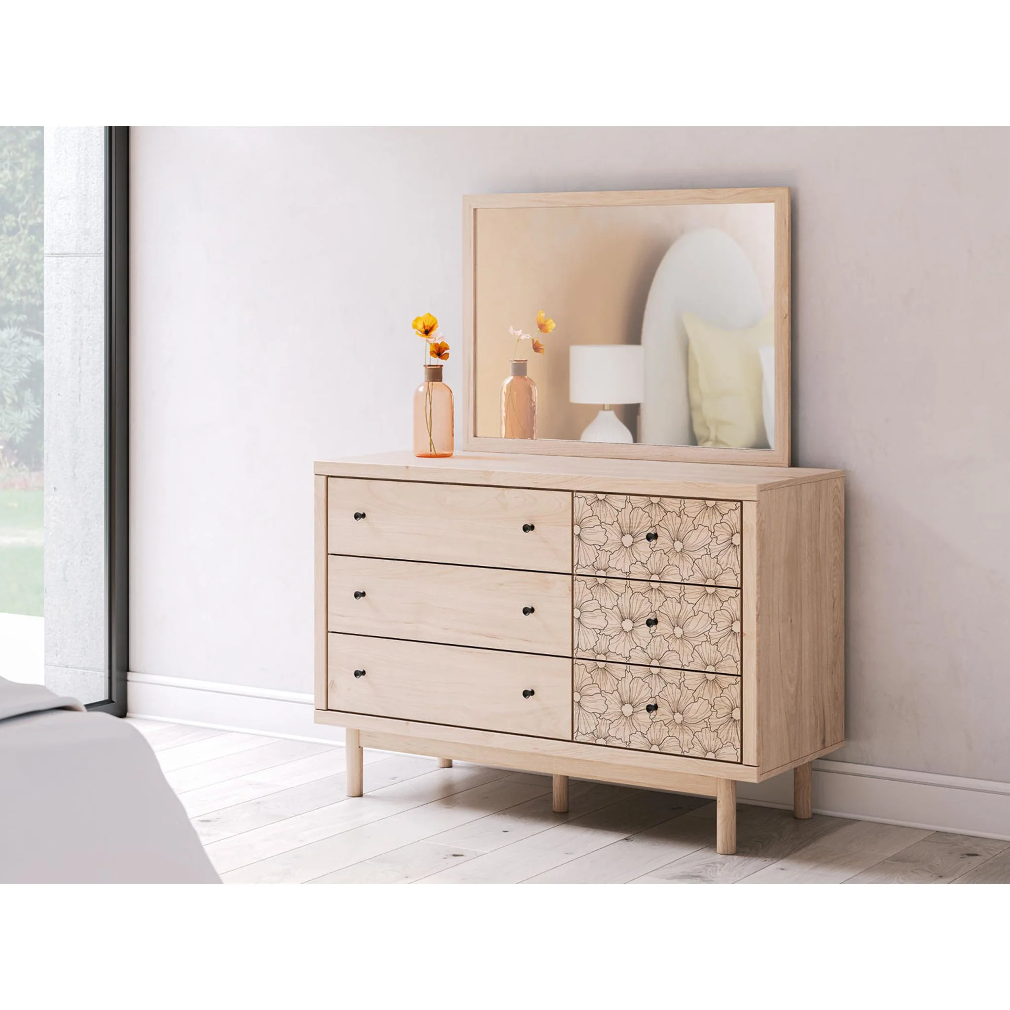 Arloster Dresser and Mirror - Tan - Image 2