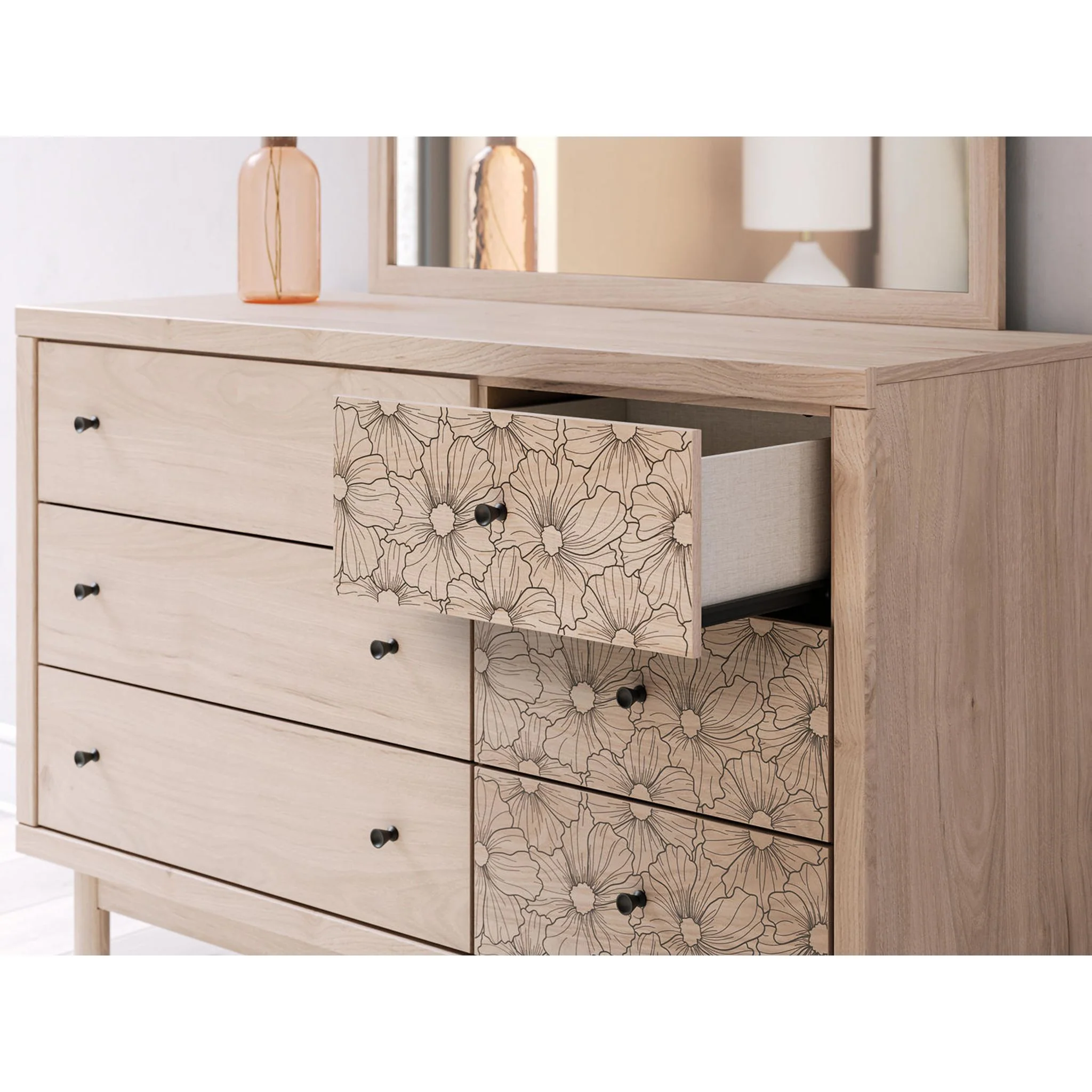 Arloster Dresser and Mirror - Tan - Image 6