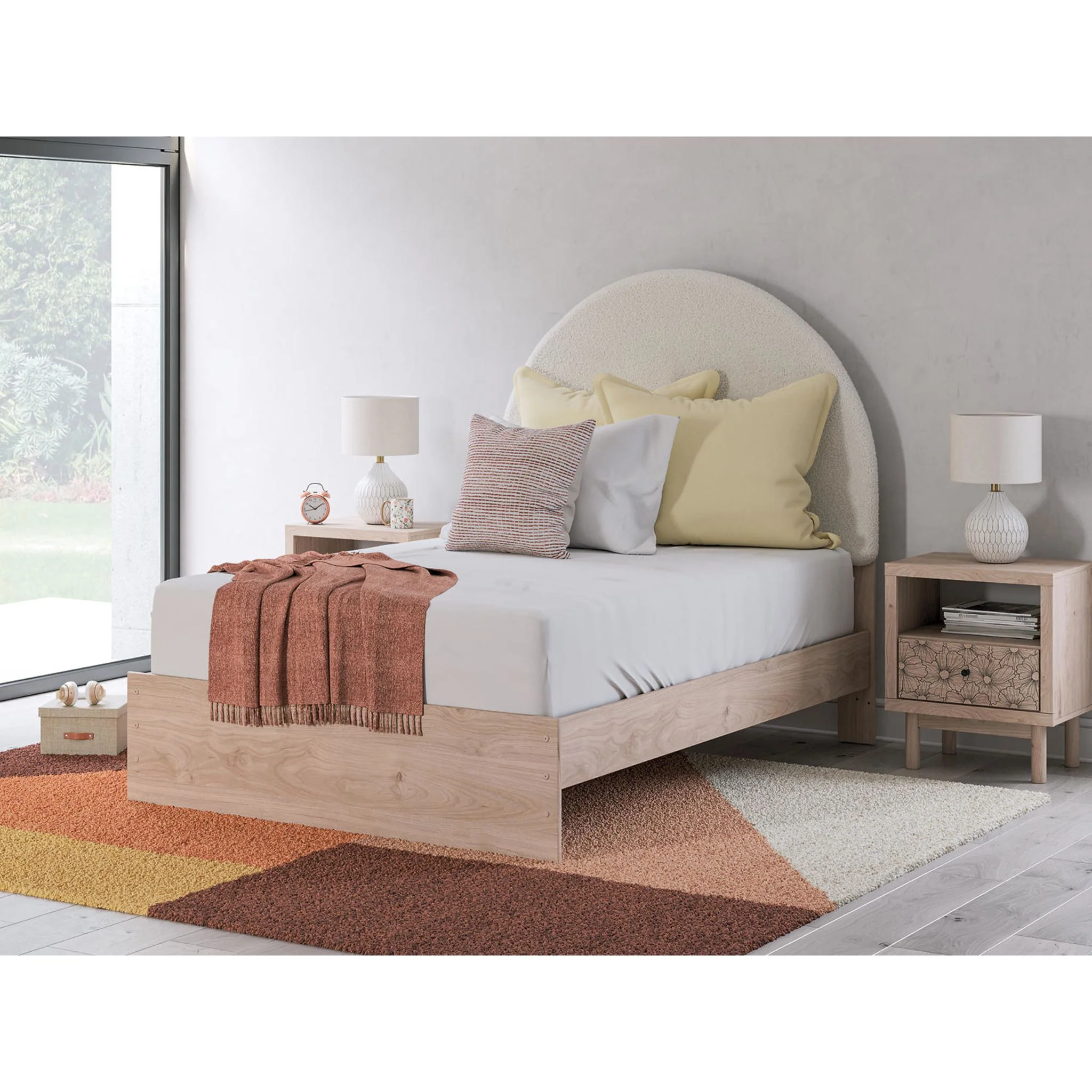 Arloster Platform Bed - Tan/White - Image 12