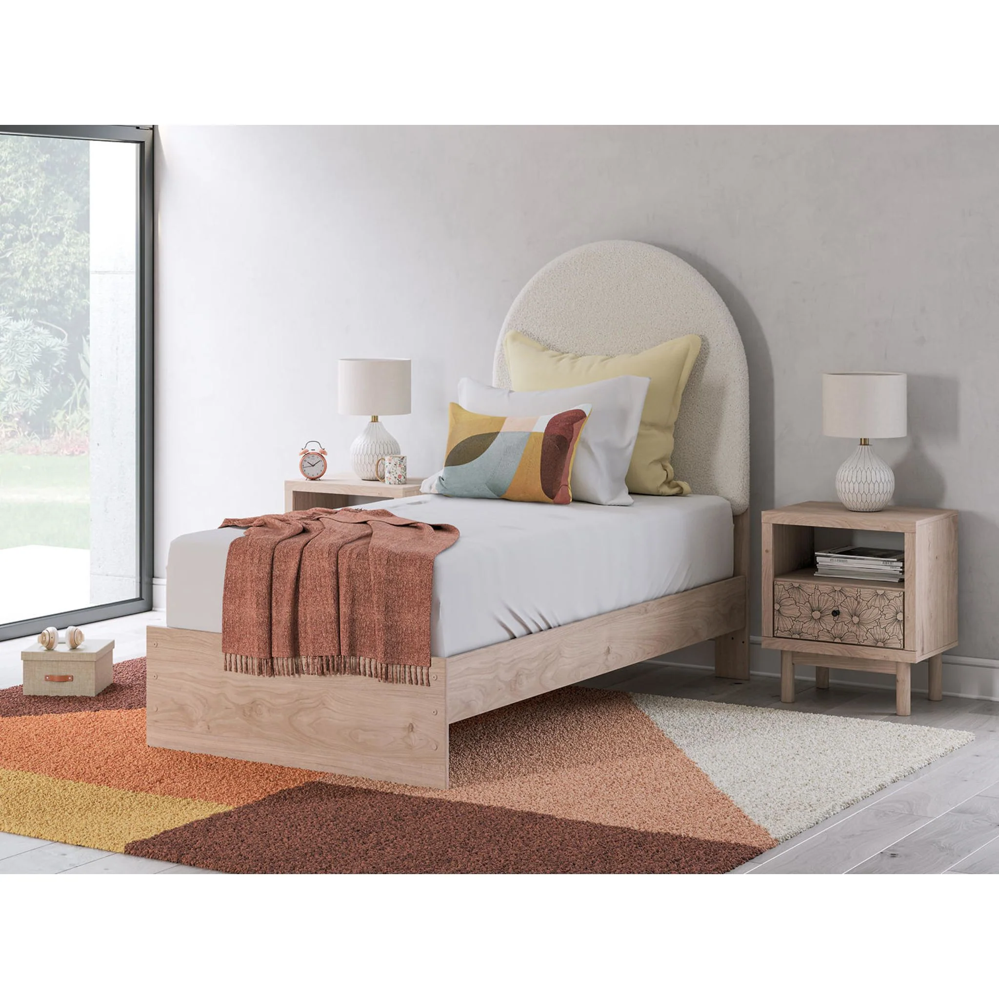 Arloster Platform Bed - Tan/White - Image 2
