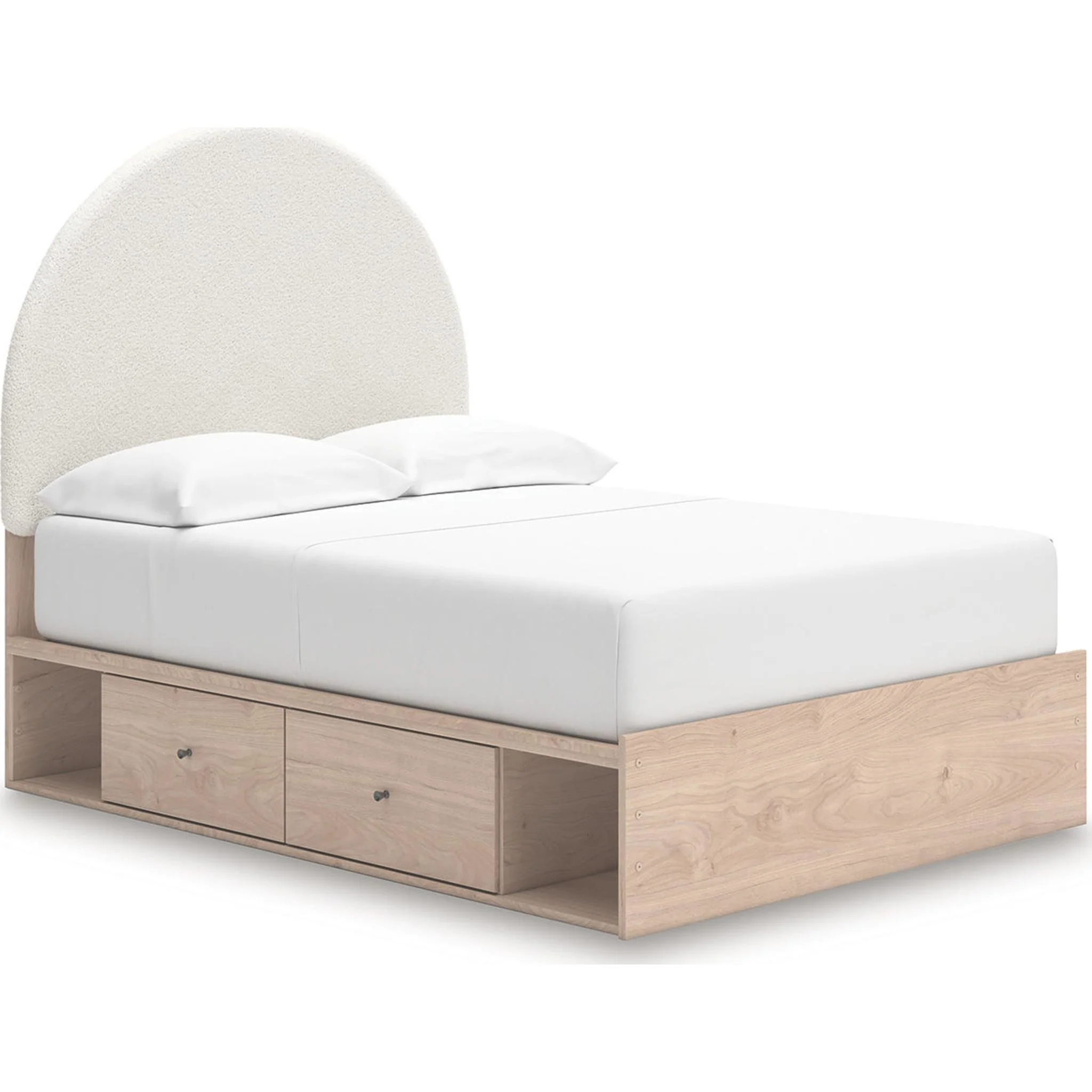 Arloster Platform Bed with 2 Drawer Storage - Tan/White - Image 12