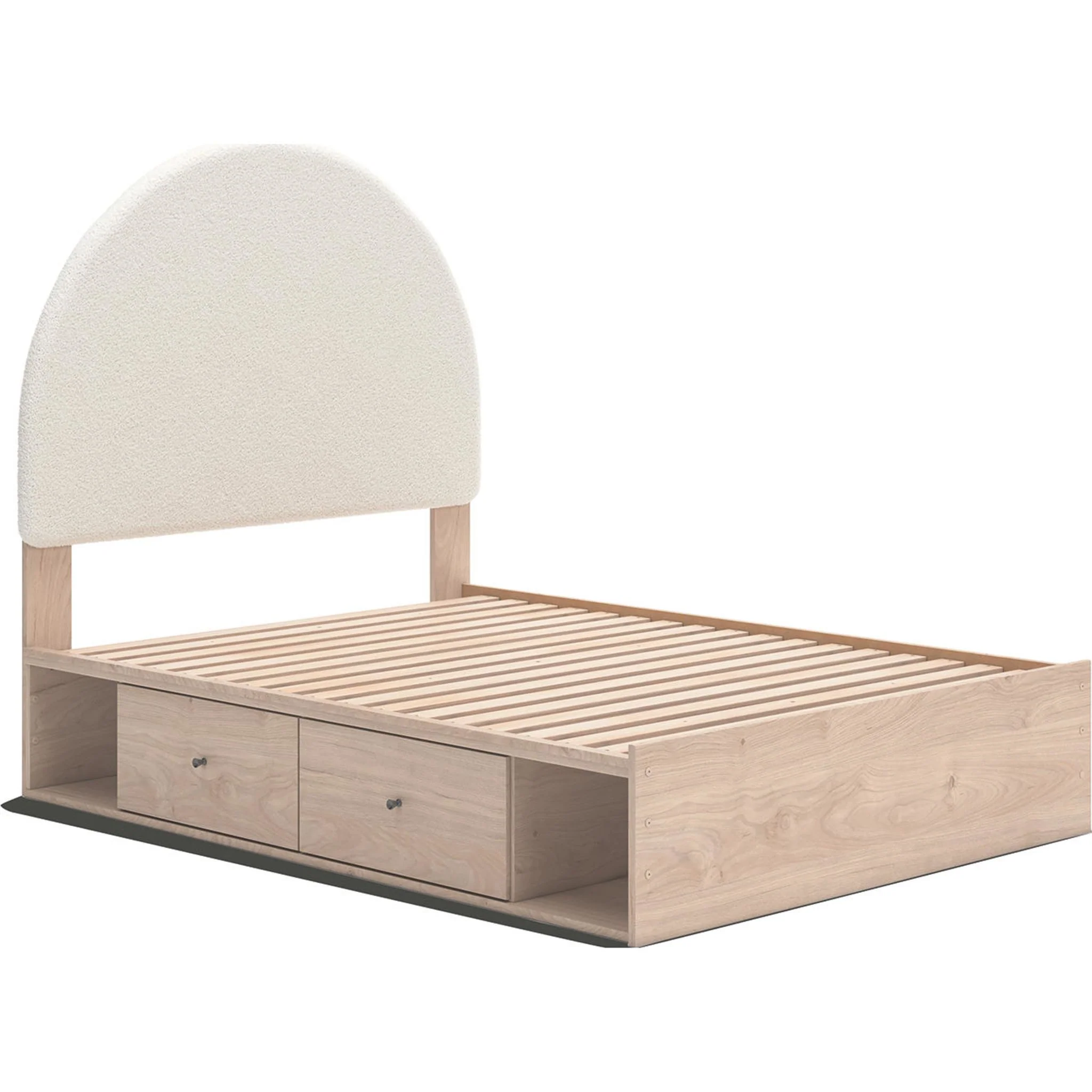Arloster Platform Bed with 2 Drawer Storage - Tan/White - Image 15