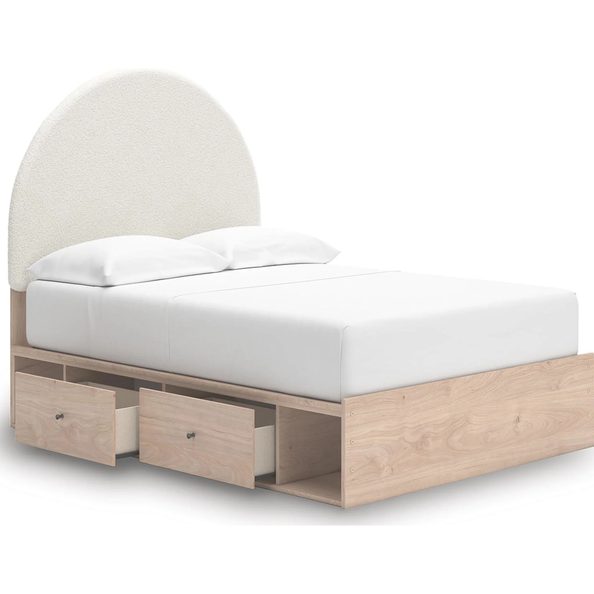 Arloster Platform Bed with 2 Drawer Storage - Tan/White - Image 16
