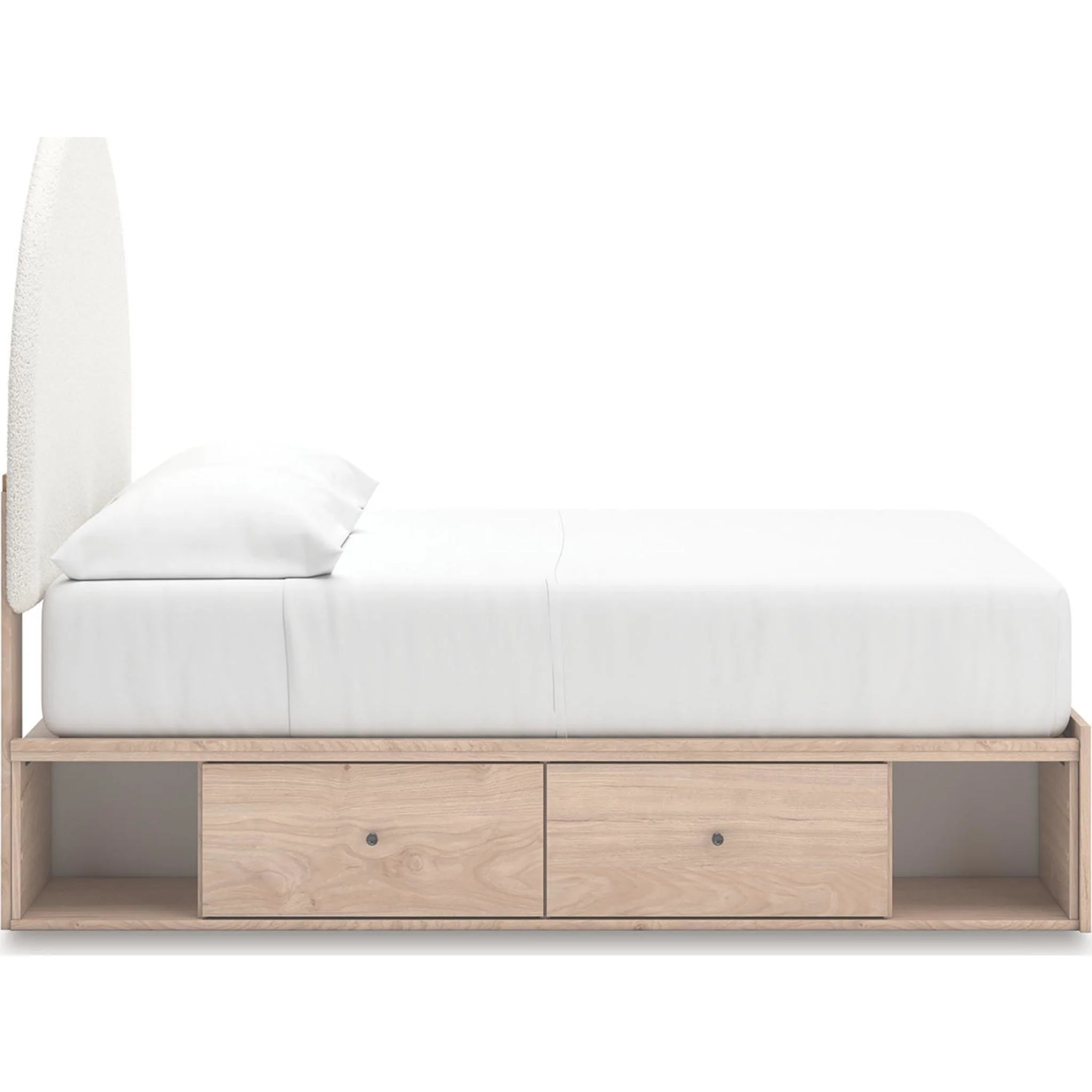 Arloster Platform Bed with 2 Drawer Storage - Tan/White - Image 21