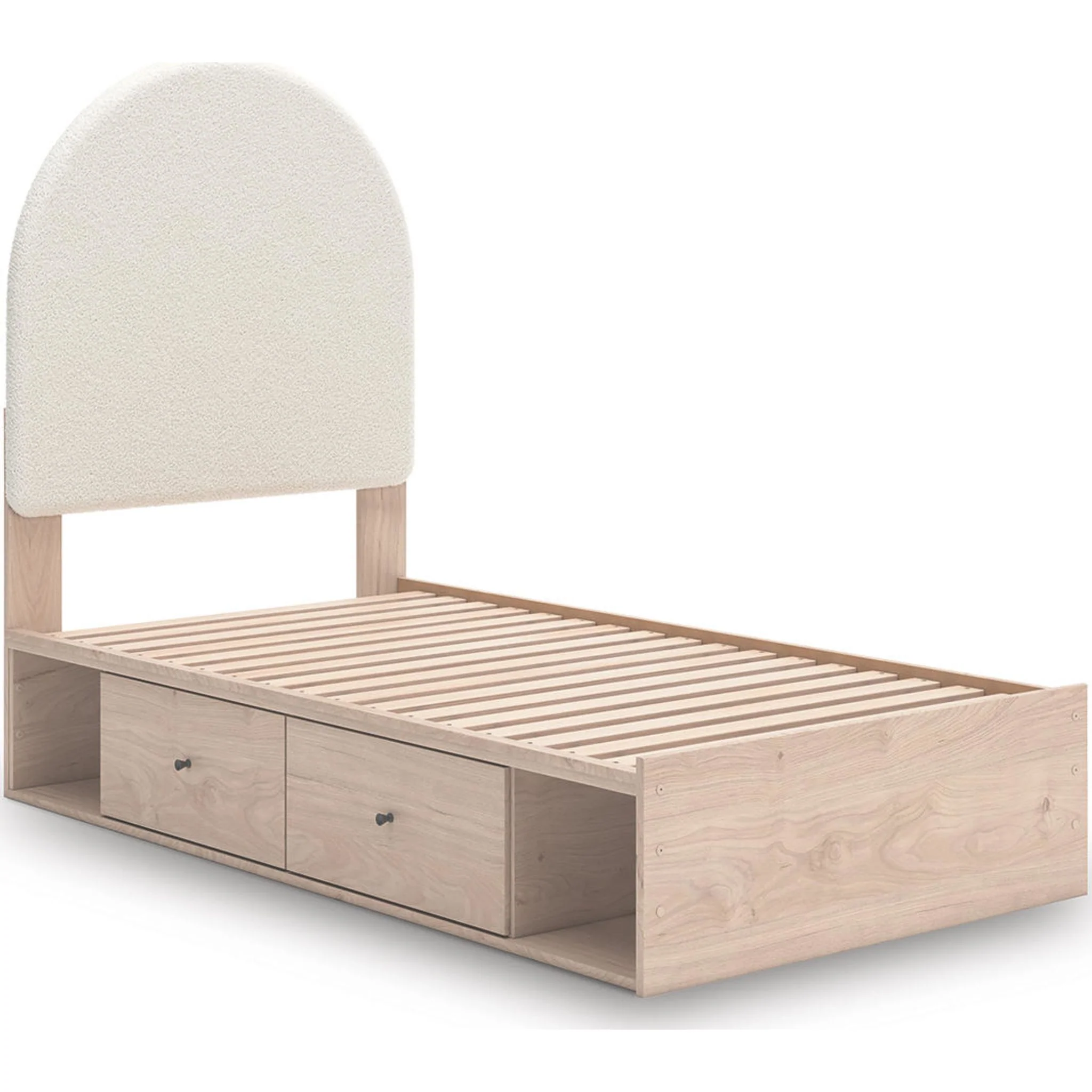 Arloster Platform Bed with 2 Drawer Storage - Tan/White - Image 4