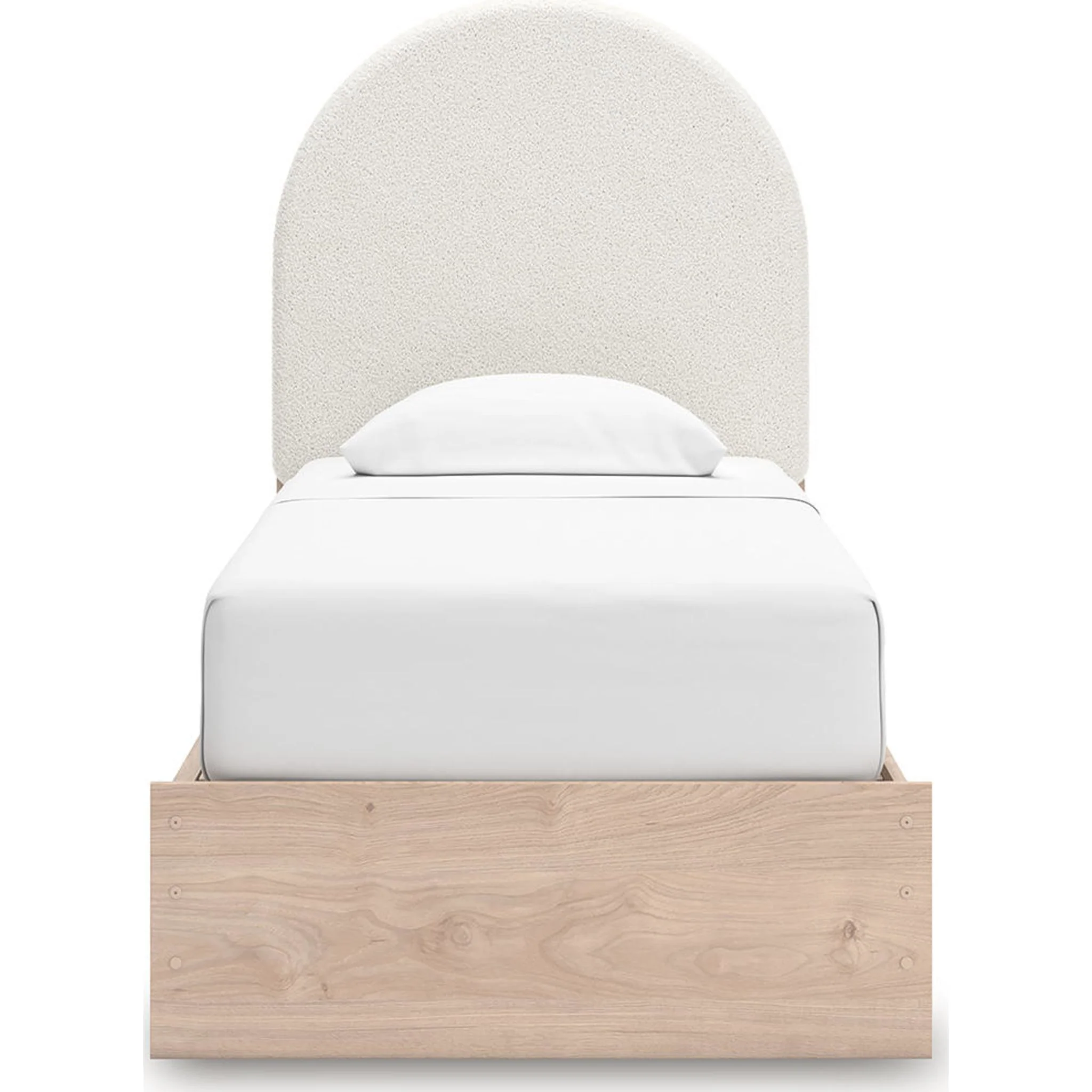 Arloster Platform Bed with 2 Drawer Storage - Tan/White - Image 8
