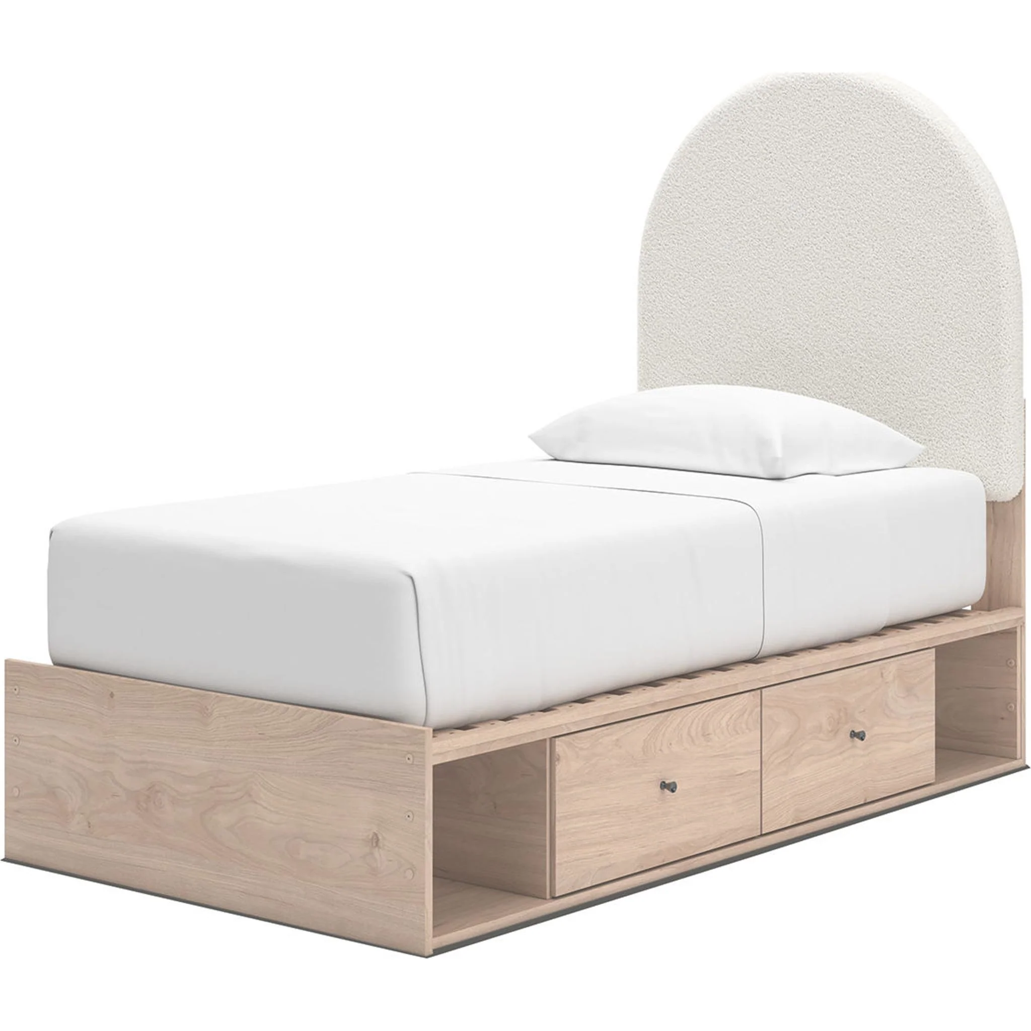 Arloster Platform Bed with 4 Drawer Storage - Tan/White - Image 13