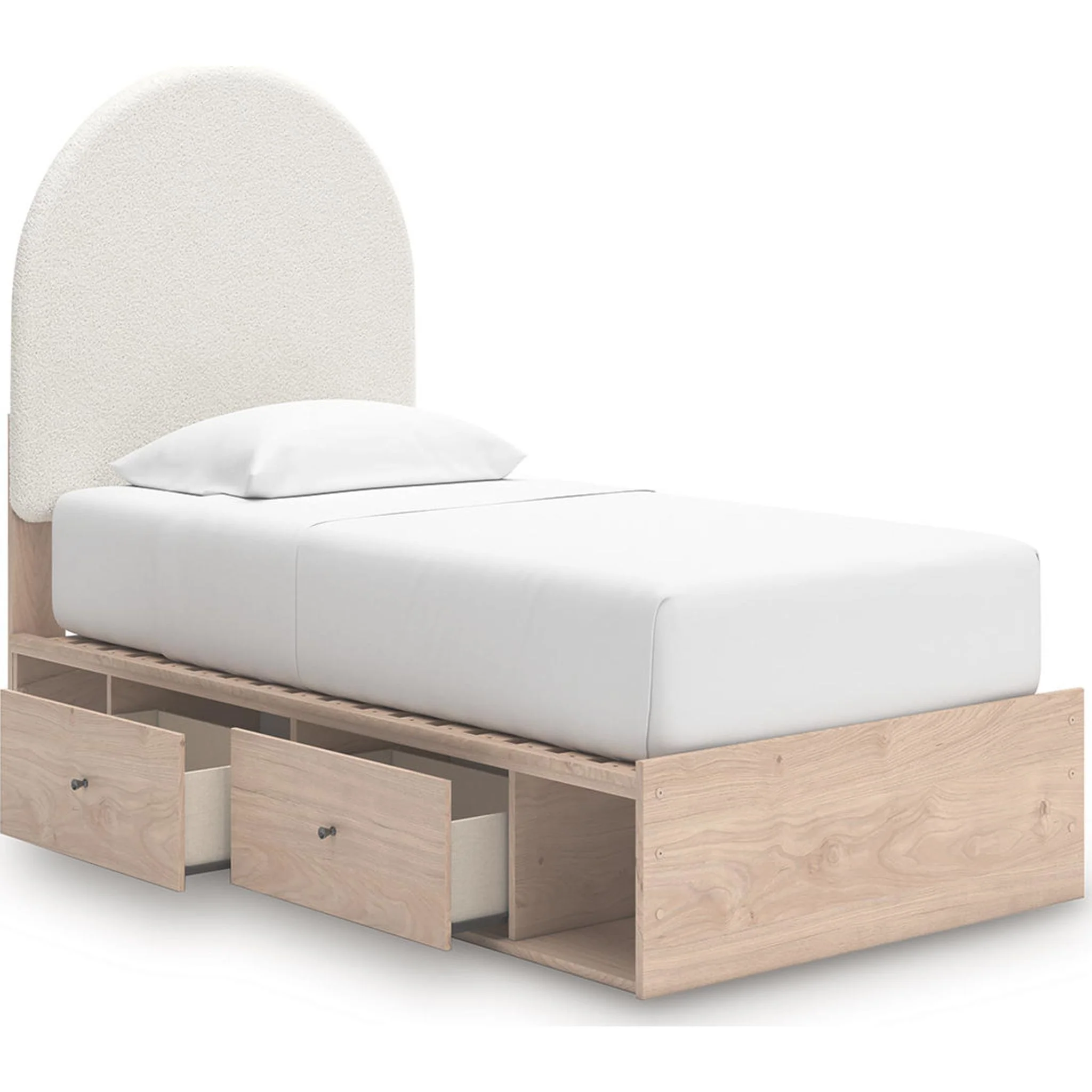 Arloster Platform Bed with 4 Drawer Storage - Tan/White - Image 15