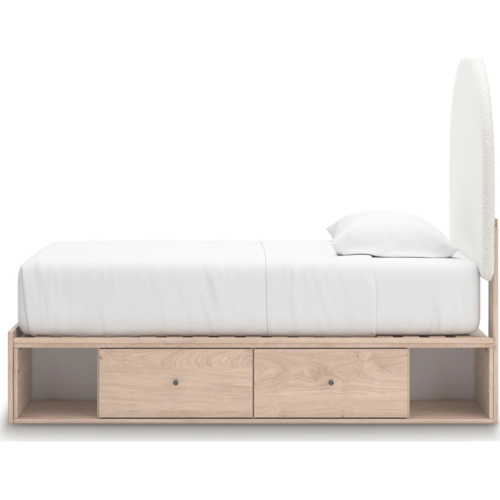 Arloster Platform Bed with 4 Drawer Storage - Tan/White - Image 19