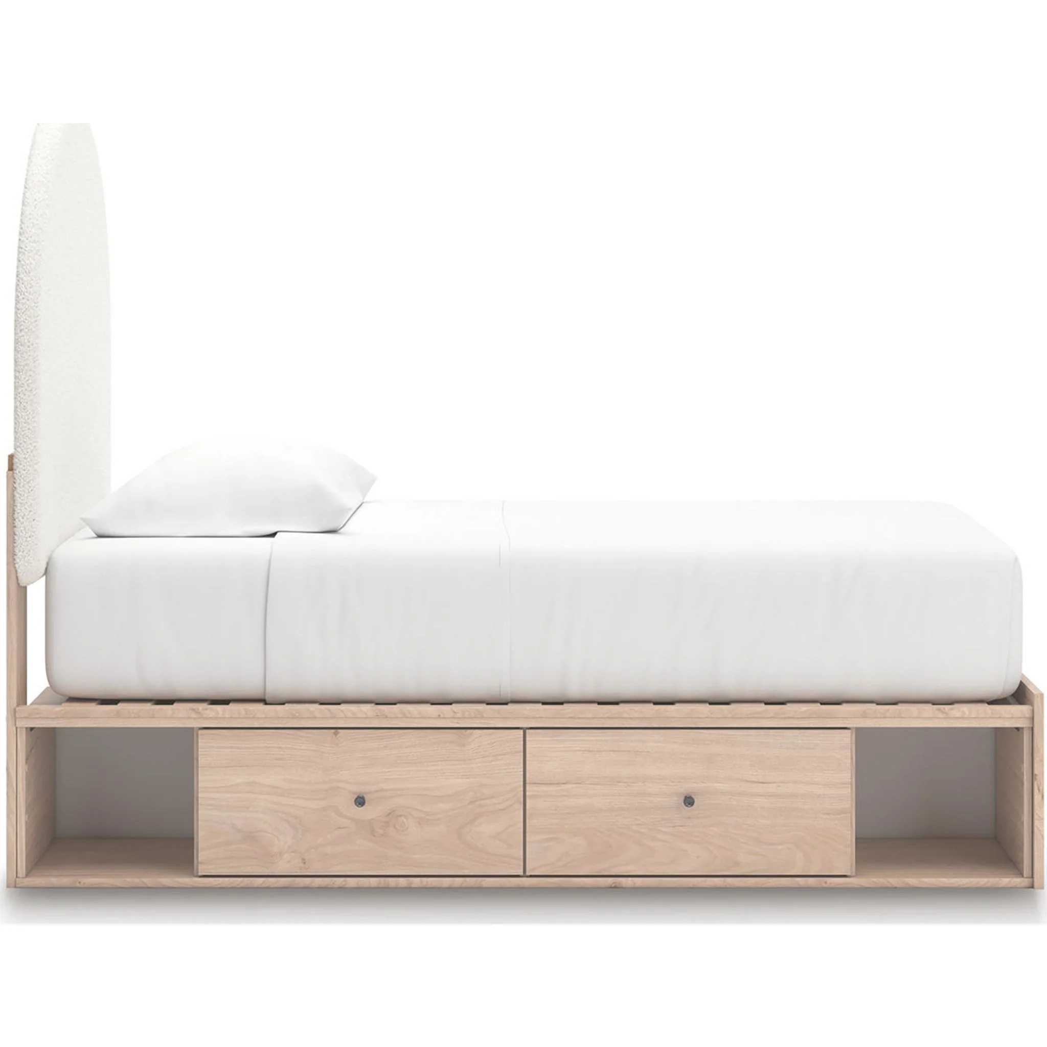 Arloster Platform Bed with 4 Drawer Storage - Tan/White - Image 20