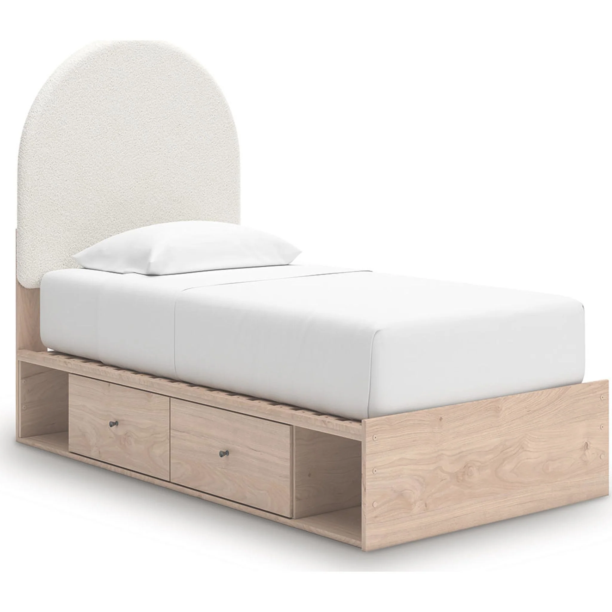 Arloster Platform Bed with 4 Drawer Storage - Tan/White - Image 21