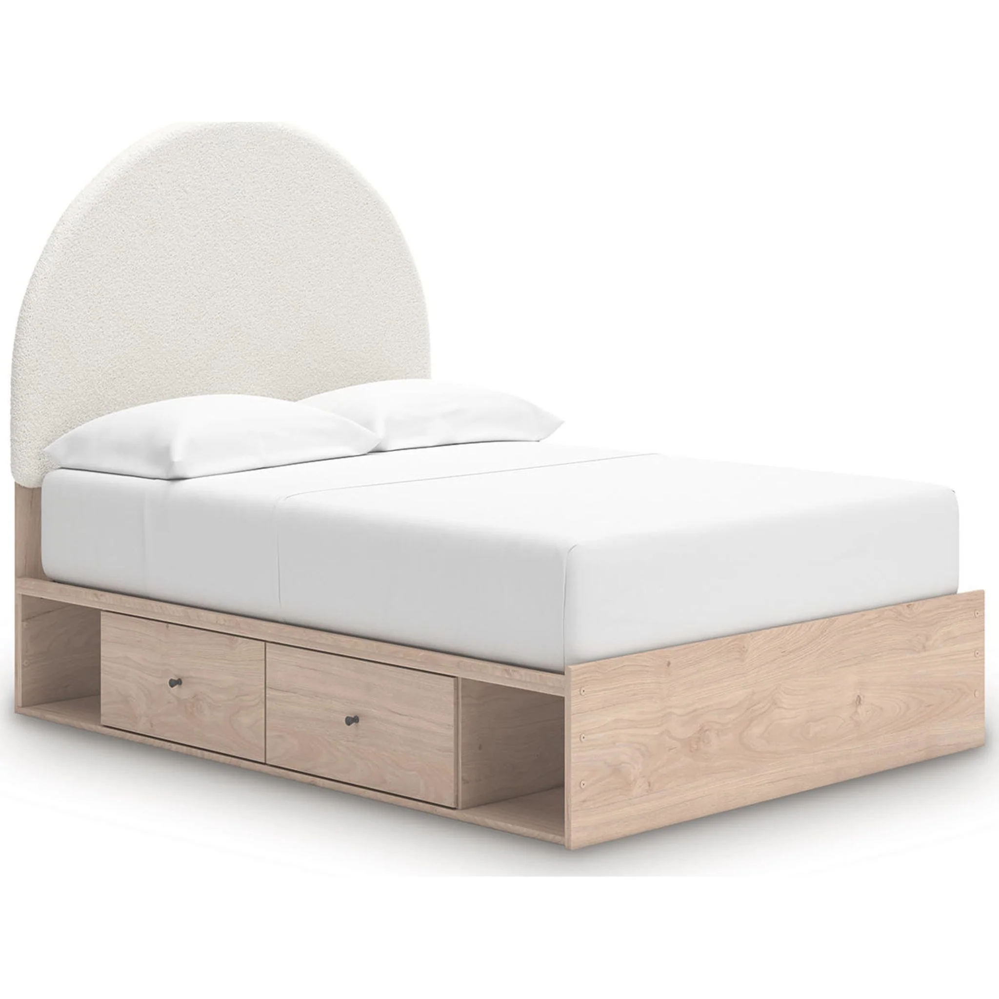 Arloster Platform Bed with 4 Drawer Storage - Tan/White - Image 23