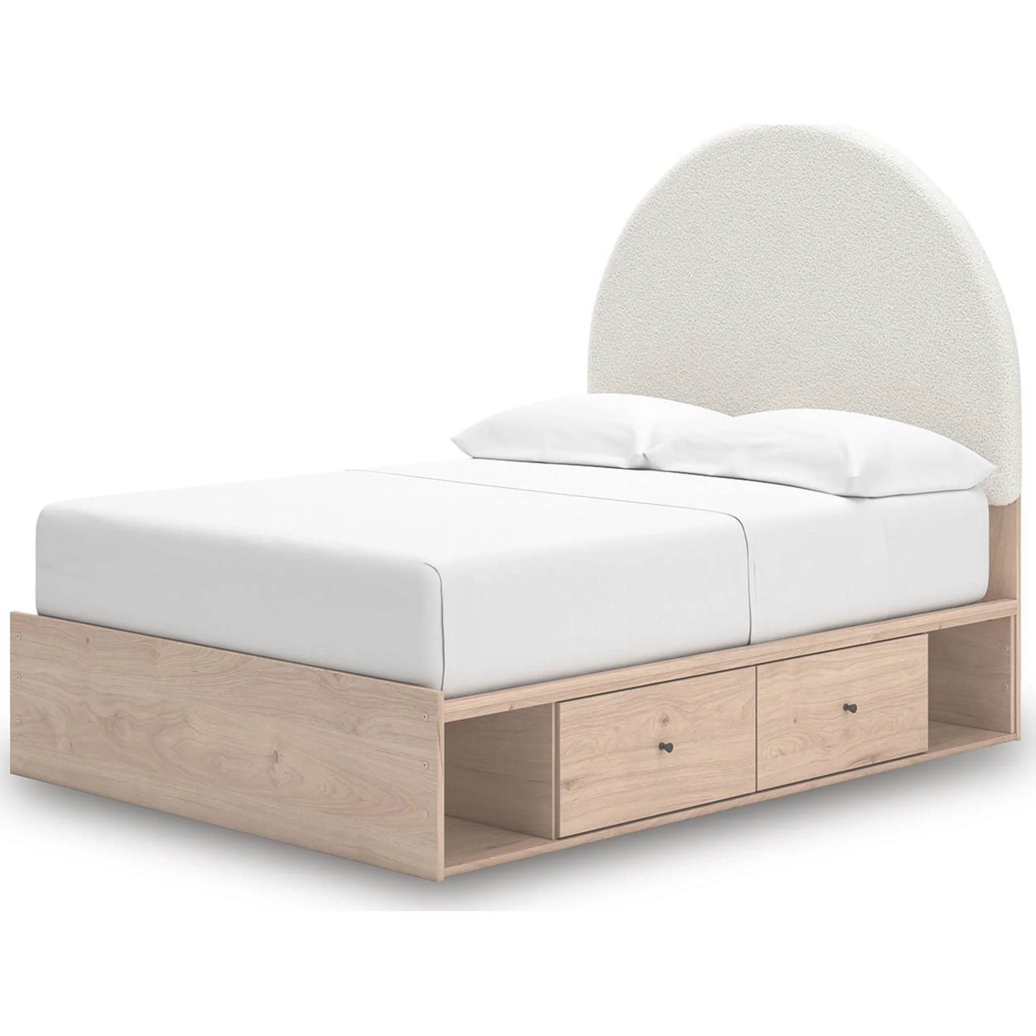 Arloster Platform Bed with 4 Drawer Storage - Tan/White - Image 25