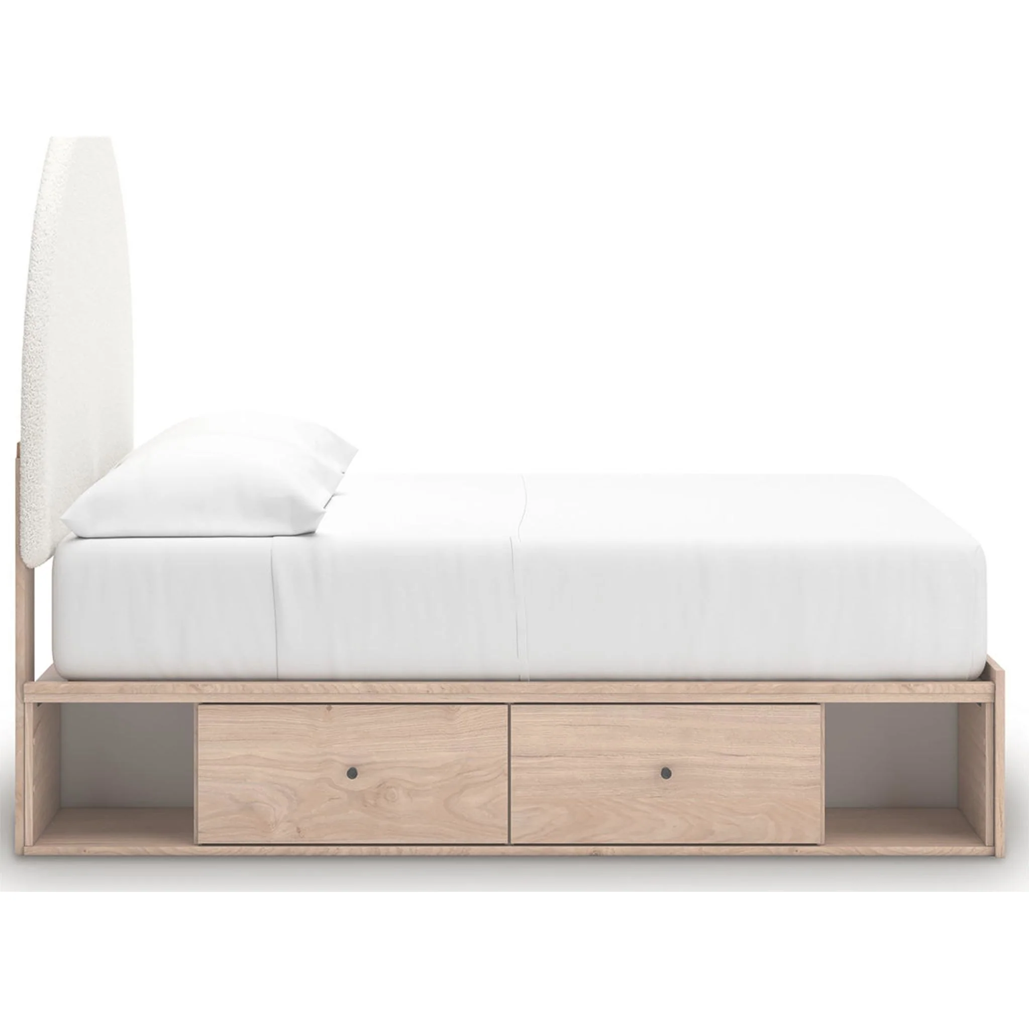 Arloster Platform Bed with 4 Drawer Storage - Tan/White - Image 34