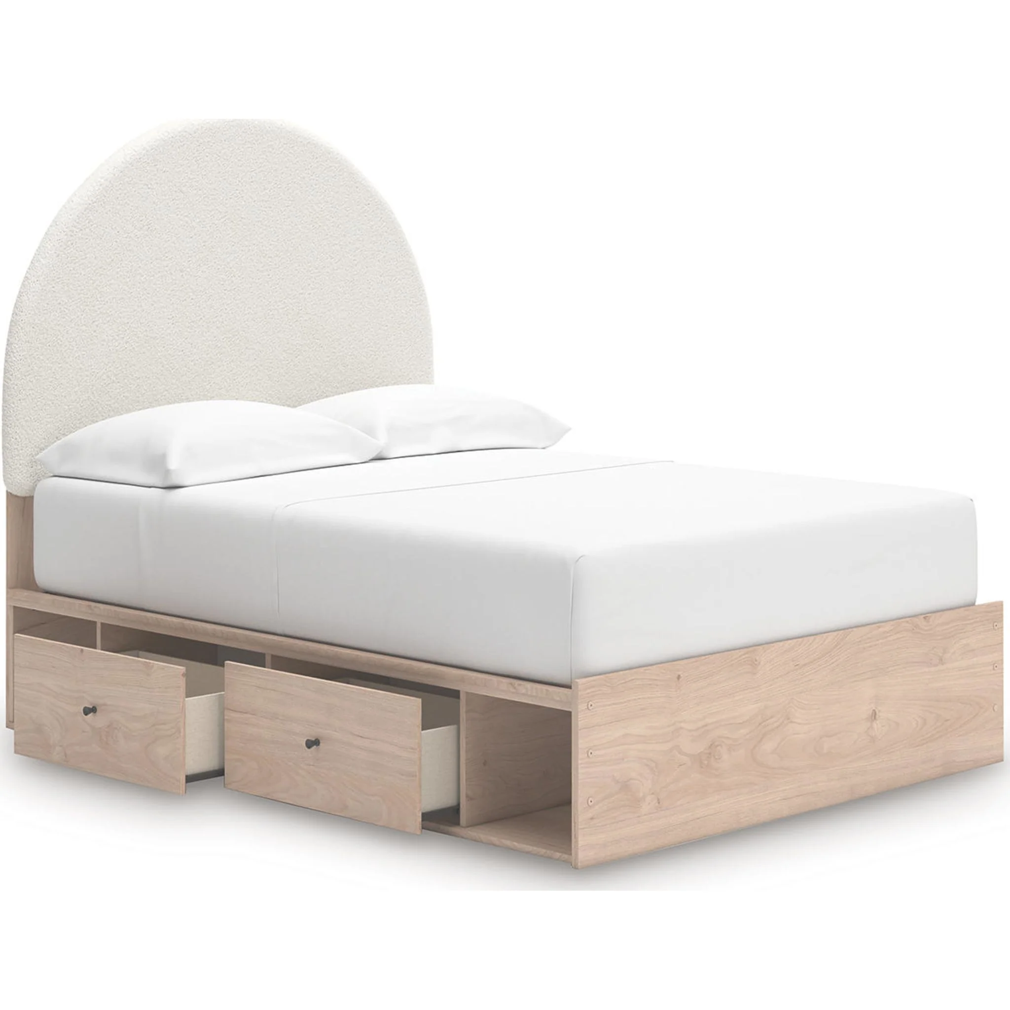 Arloster Platform Bed with 4 Drawer Storage - Tan/White - Image 37