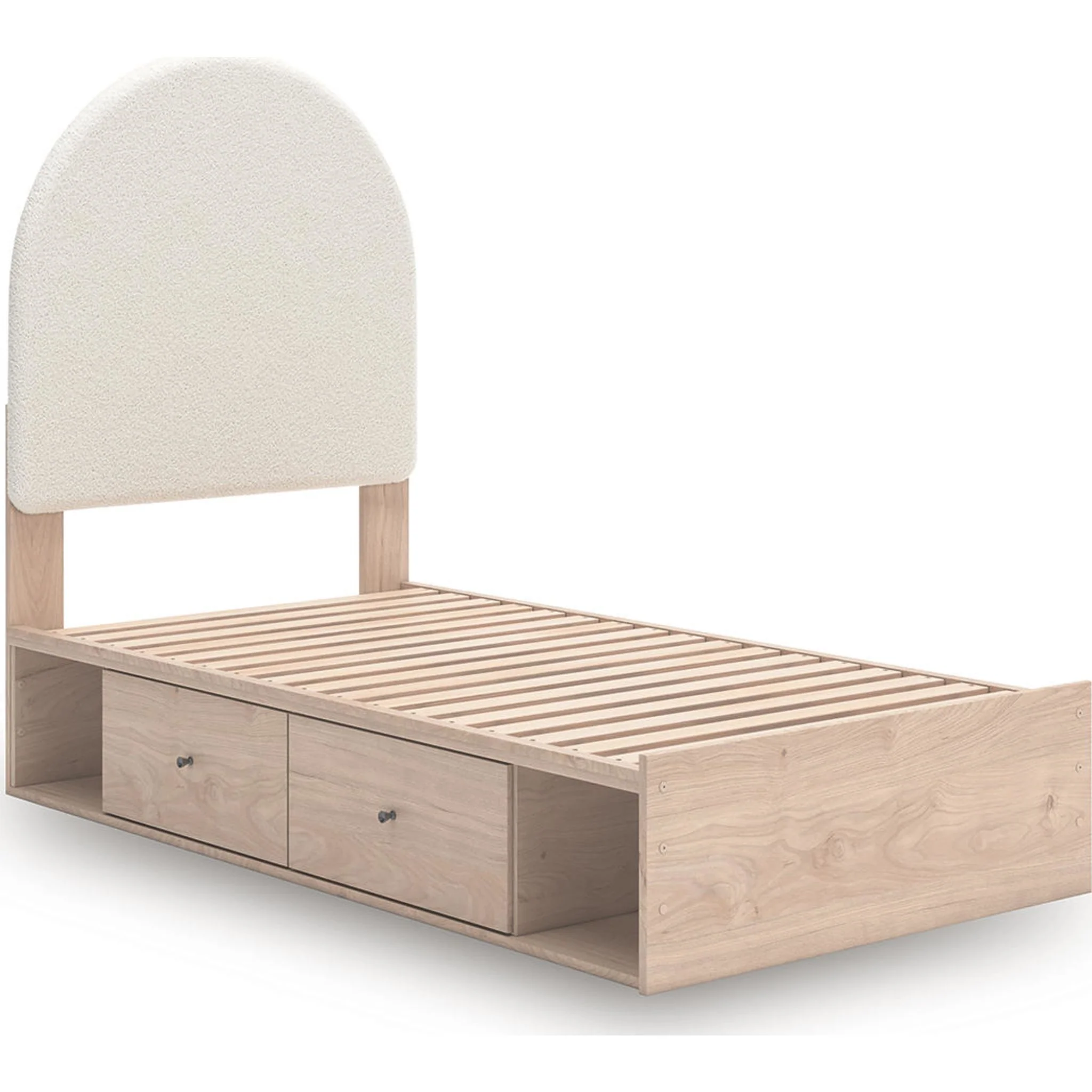 Arloster Platform Bed with 4 Drawer Storage - Tan/White - Image 4