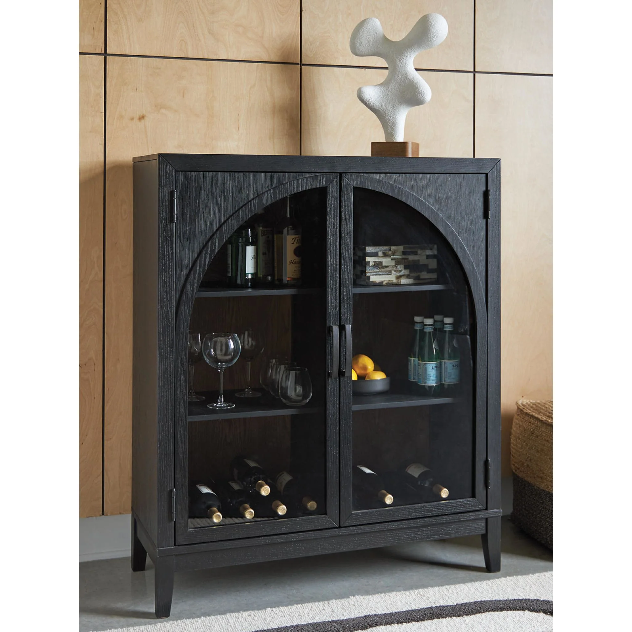 Armenleigh Accent Cabinet - Black/Brown - Image 2