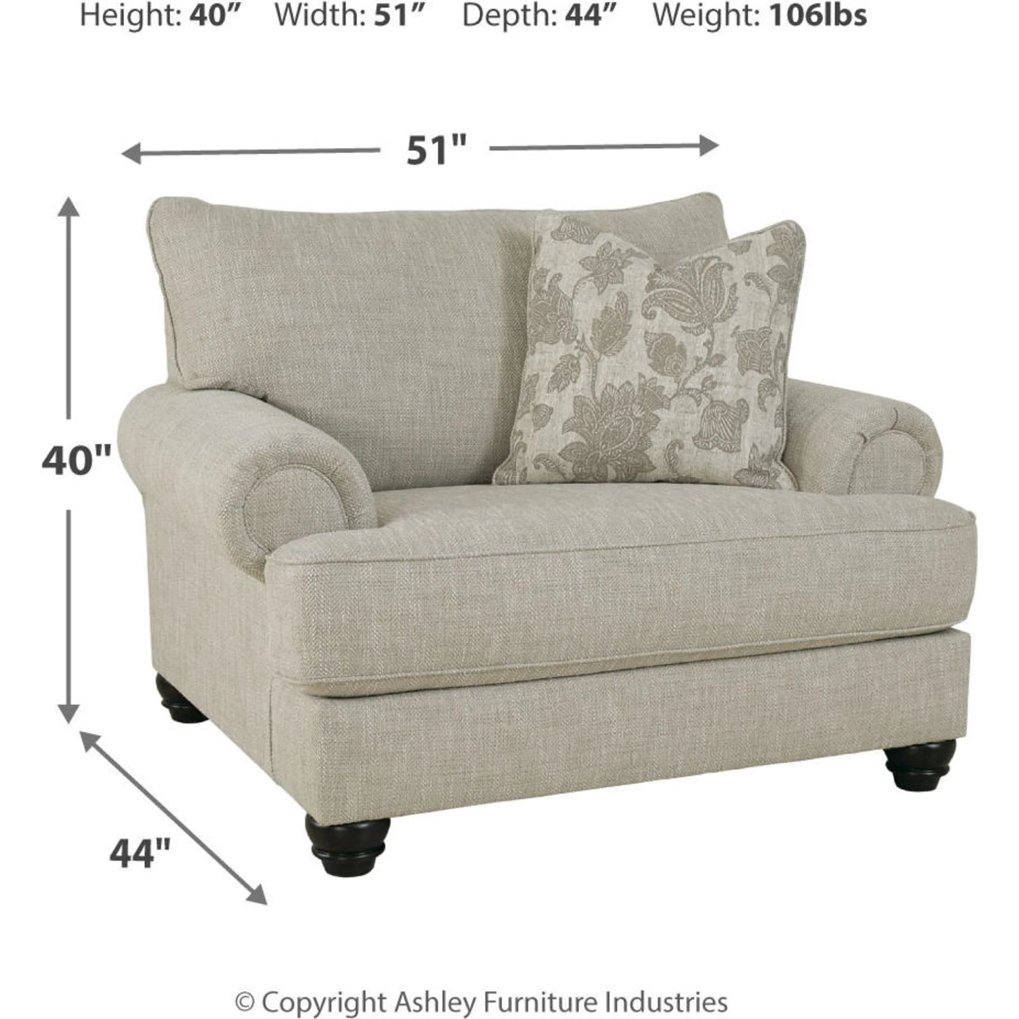 Asanti Chair and a Half - Fog - Image 8
