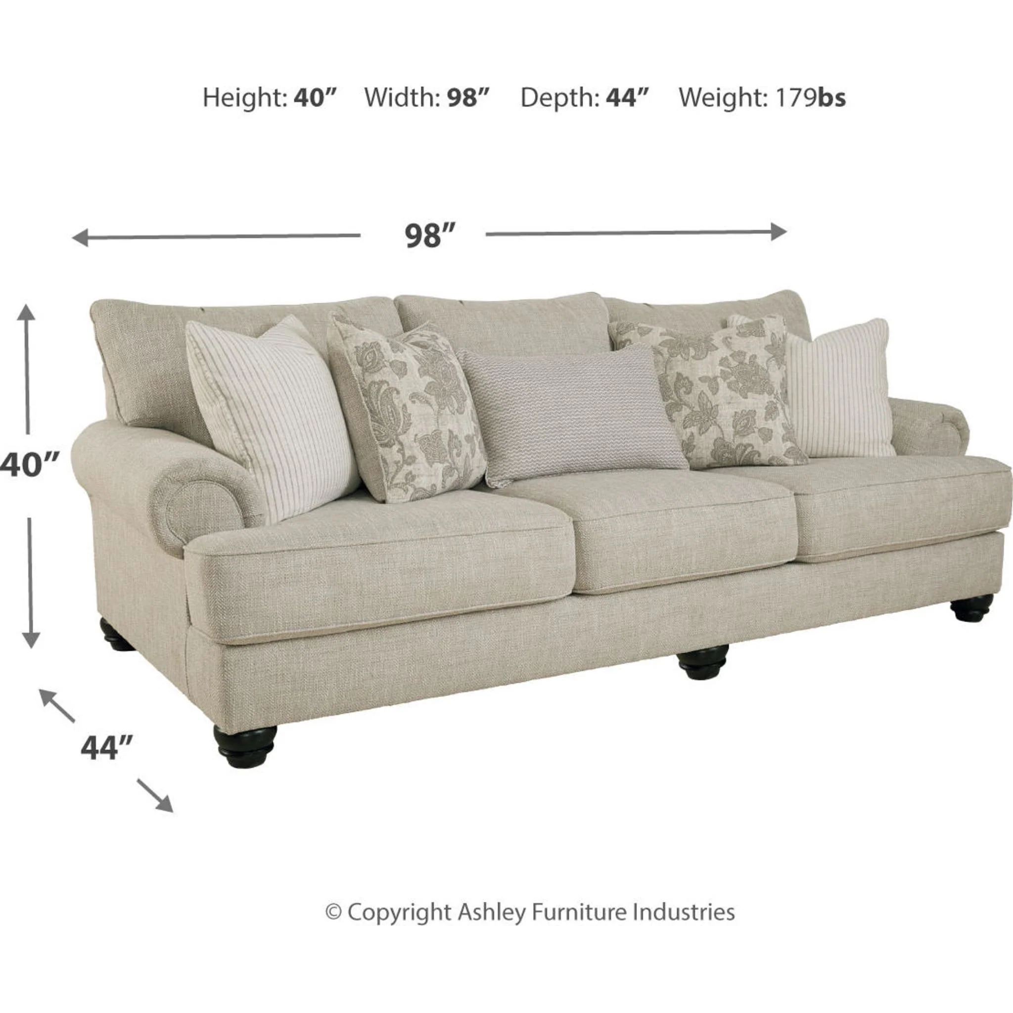 Asanti Sofa - Fog - Image 9