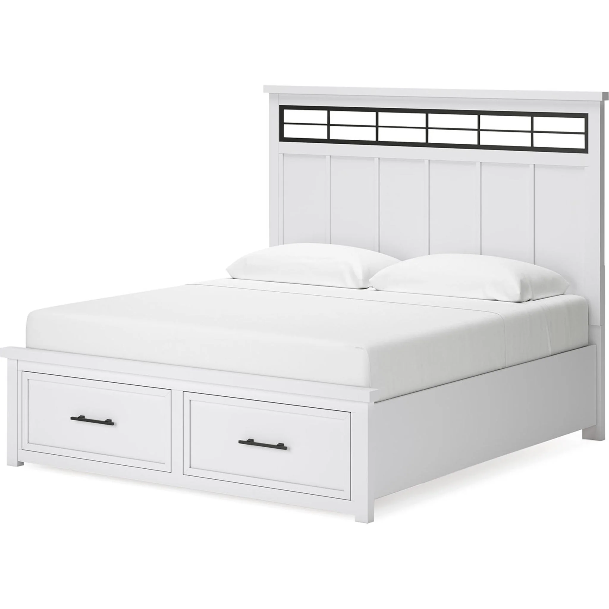 Ashbryn 6 Piece King Storage Bedroom - White/Natural - Image 10