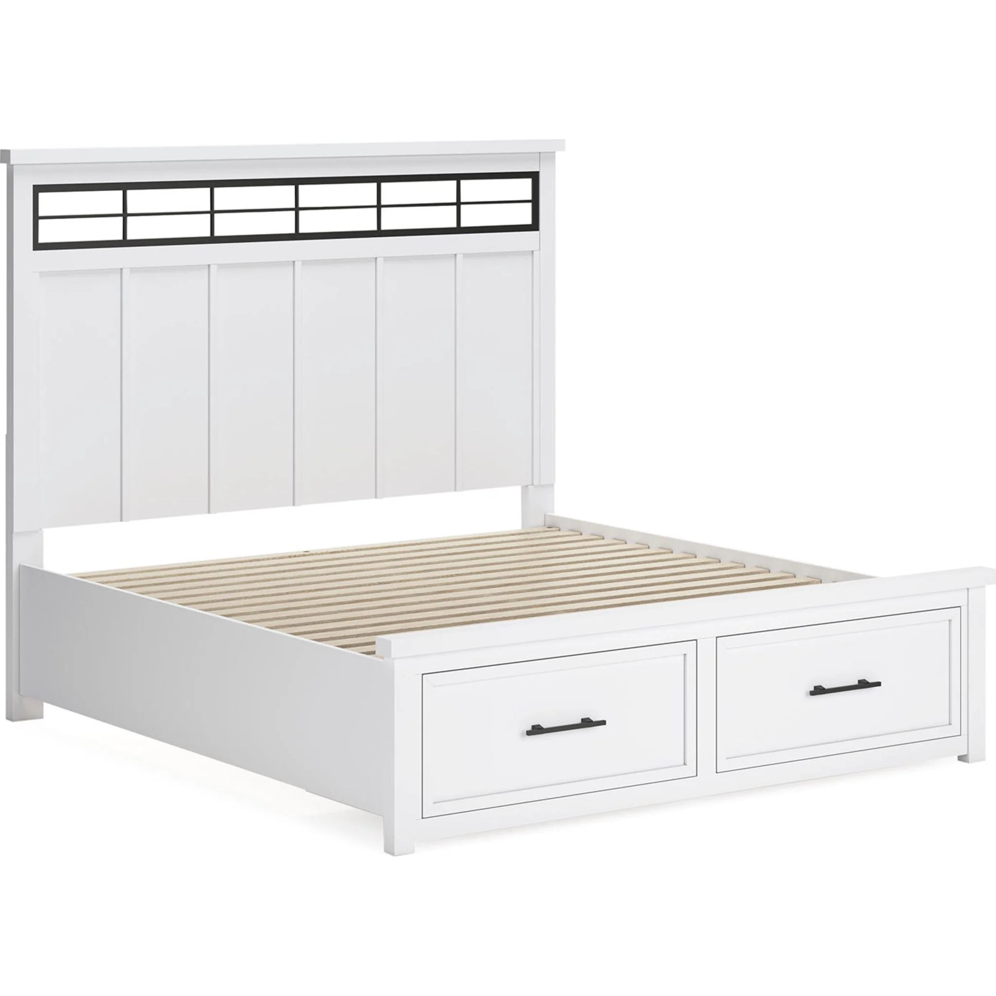 Ashbryn 6 Piece King Storage Bedroom - White/Natural - Image 11