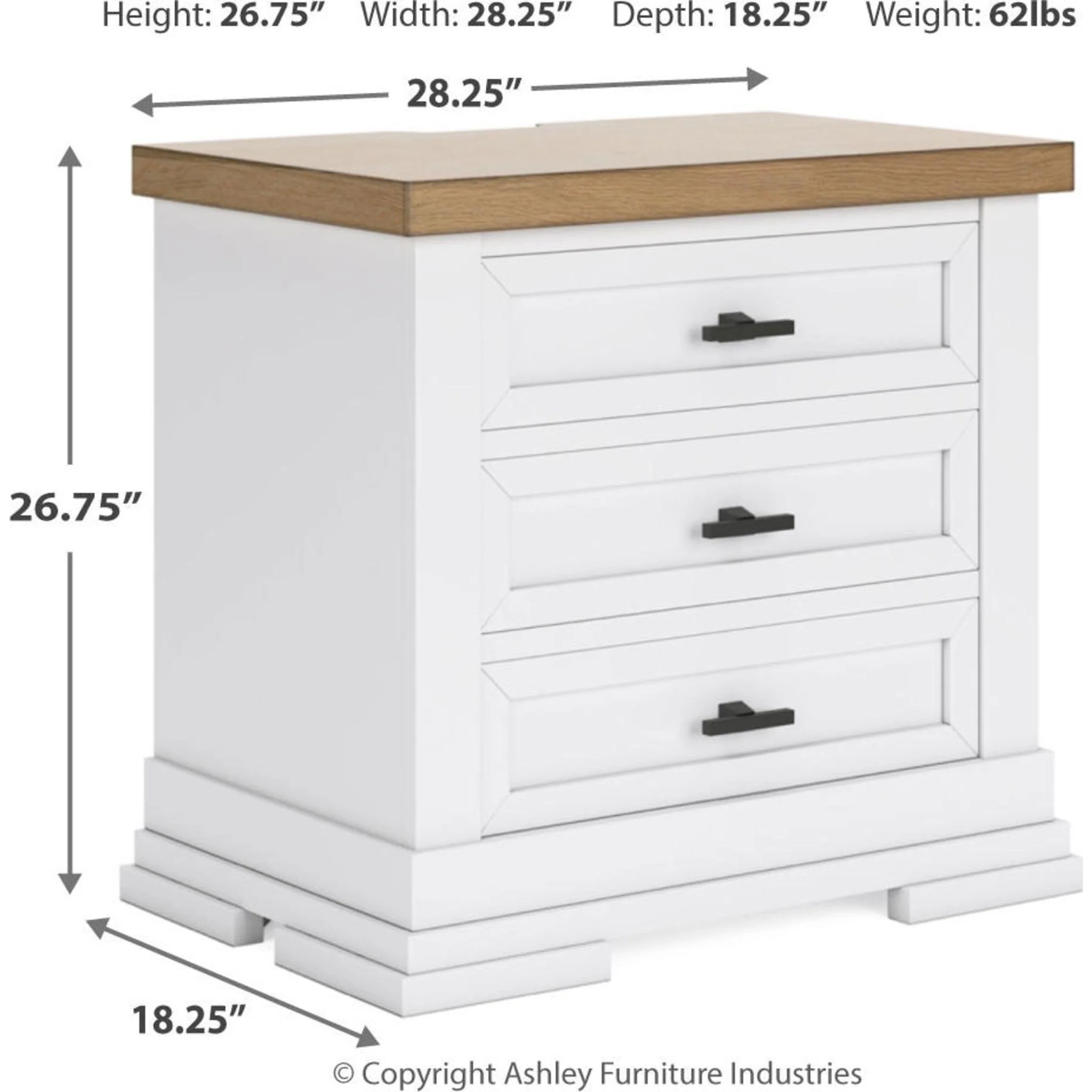 Ashbryn 6 Piece King Storage Bedroom - White/Natural - Image 21